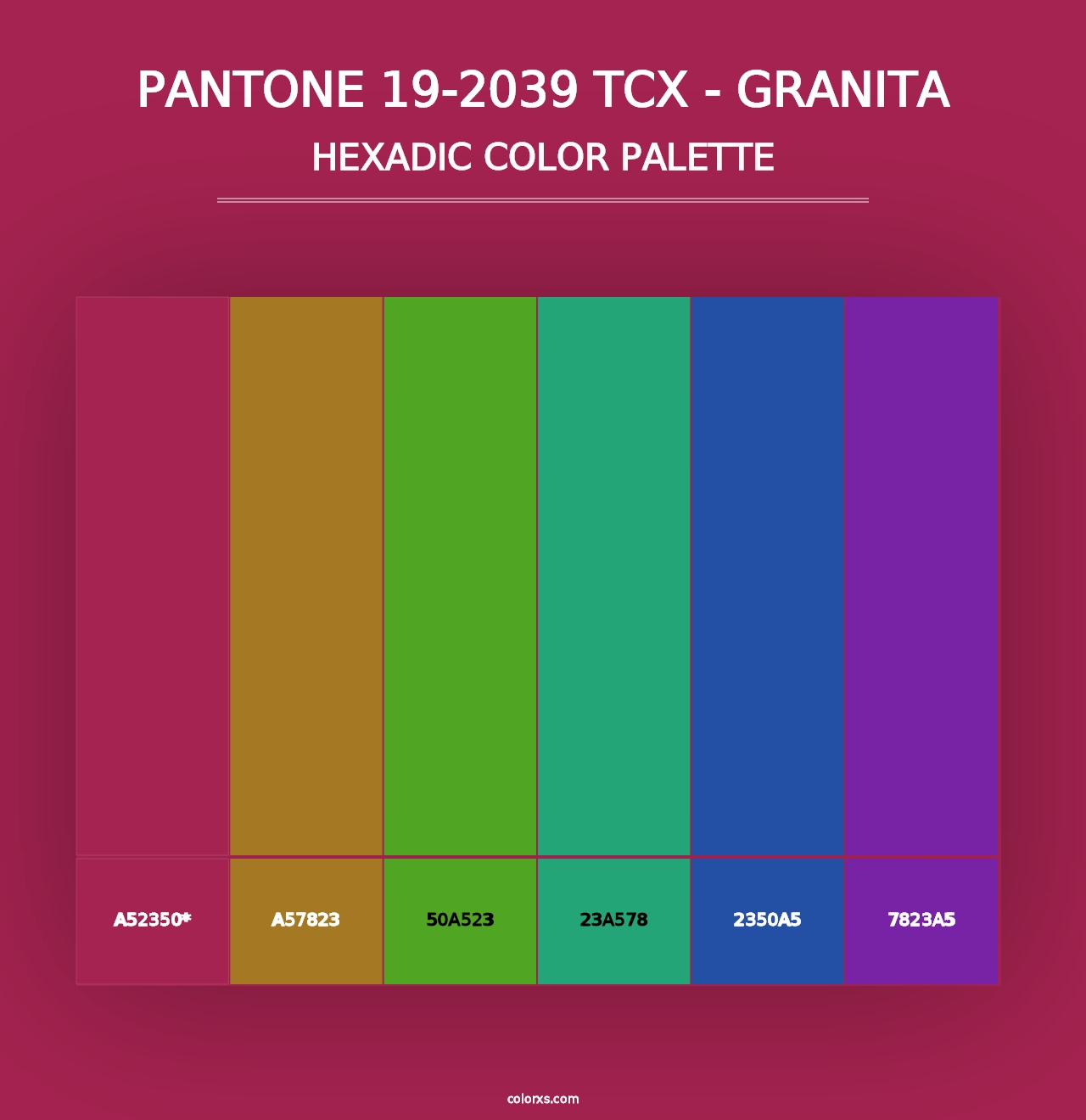 PANTONE 19-2039 TCX - Granita - Hexadic Color Palette