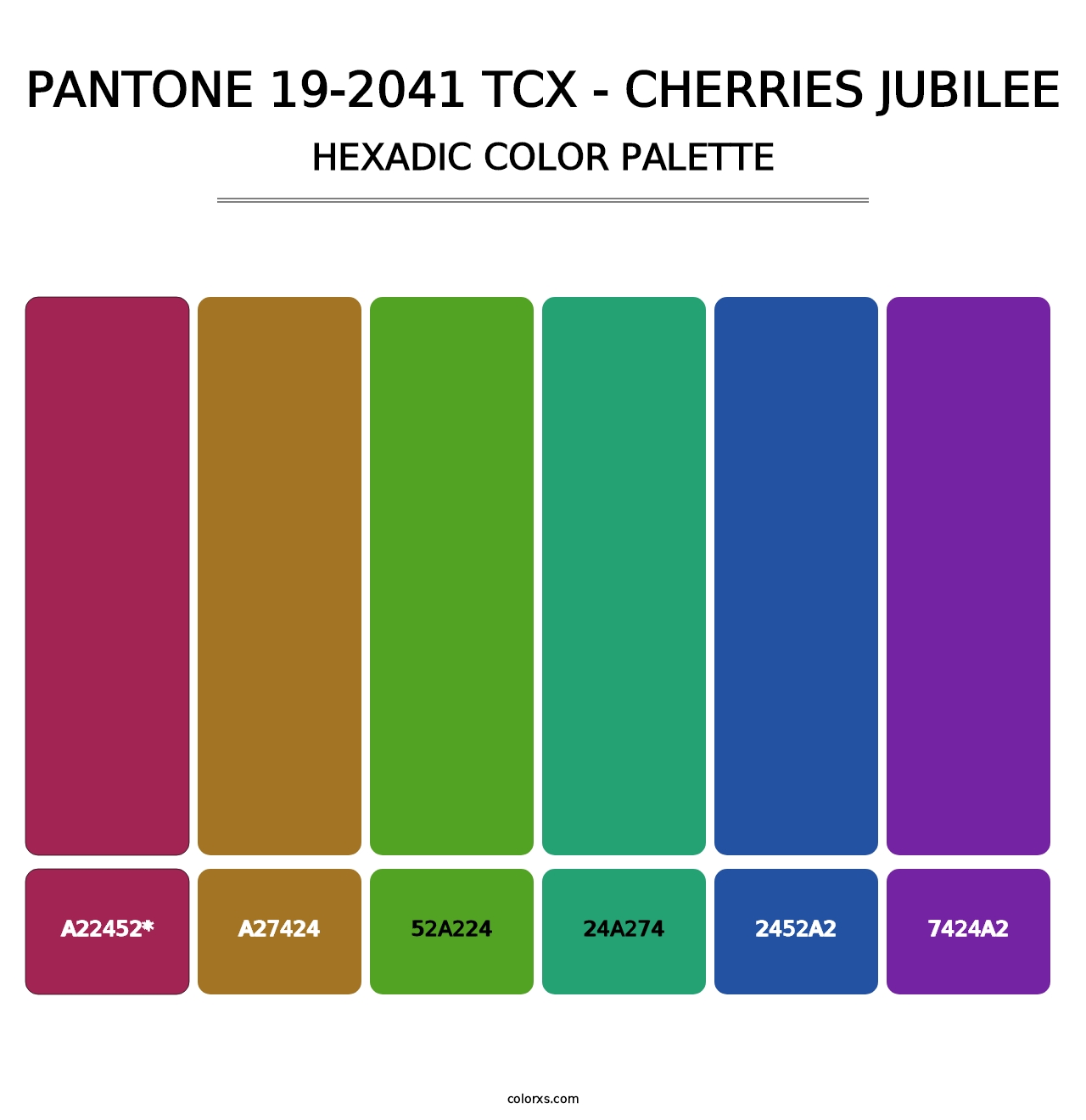 PANTONE 19-2041 TCX - Cherries Jubilee - Hexadic Color Palette