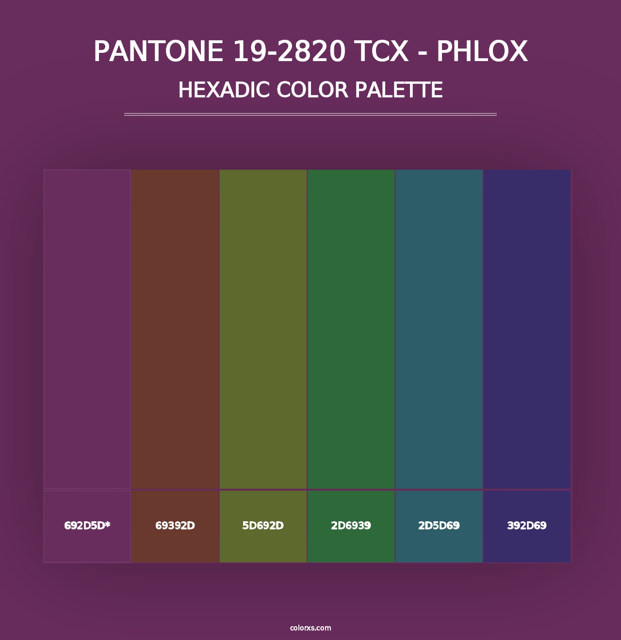 PANTONE 19-2820 TCX - Phlox - Hexadic Color Palette