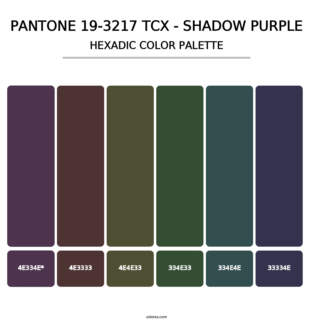 PANTONE 19-3217 TCX - Shadow Purple - Hexadic Color Palette