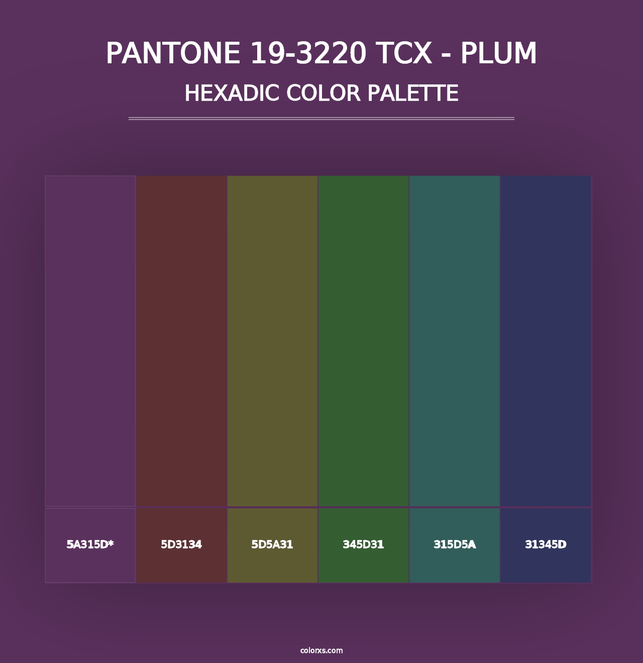 PANTONE 19-3220 TCX - Plum - Hexadic Color Palette