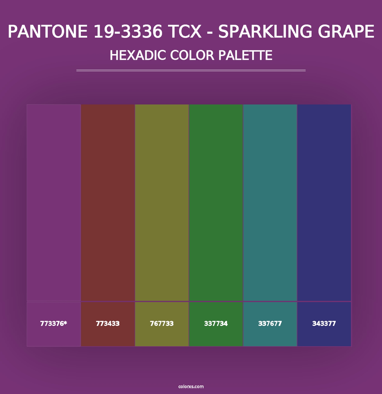 PANTONE 19-3336 TCX - Sparkling Grape - Hexadic Color Palette