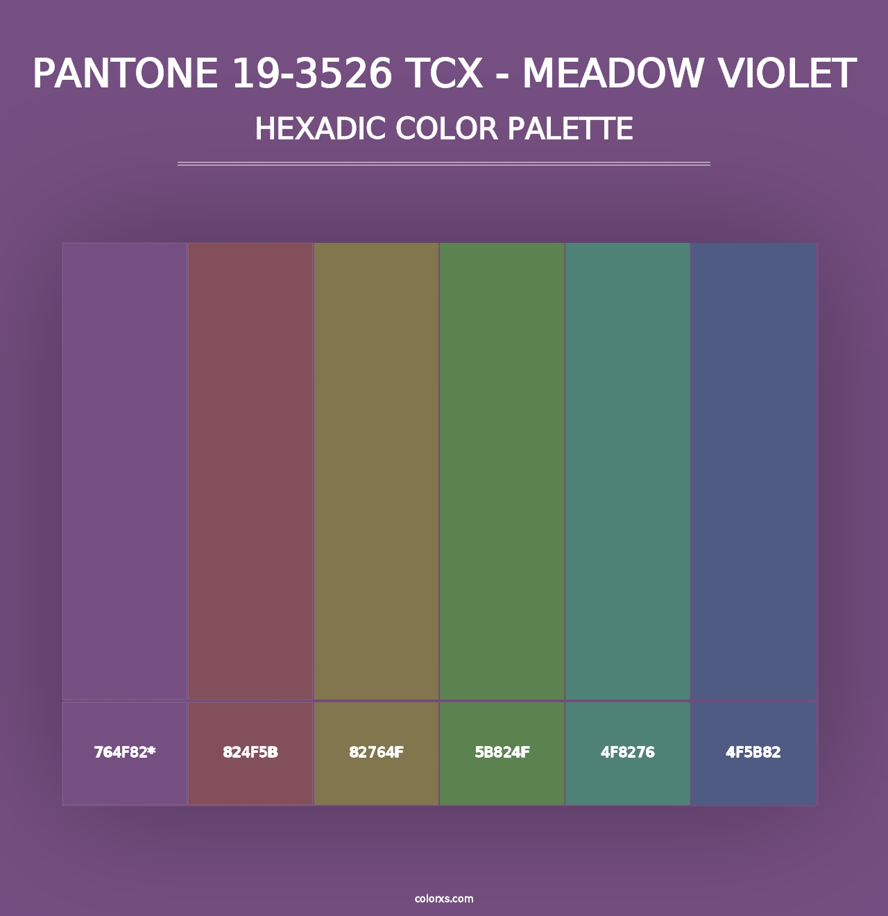 PANTONE 19-3526 TCX - Meadow Violet - Hexadic Color Palette