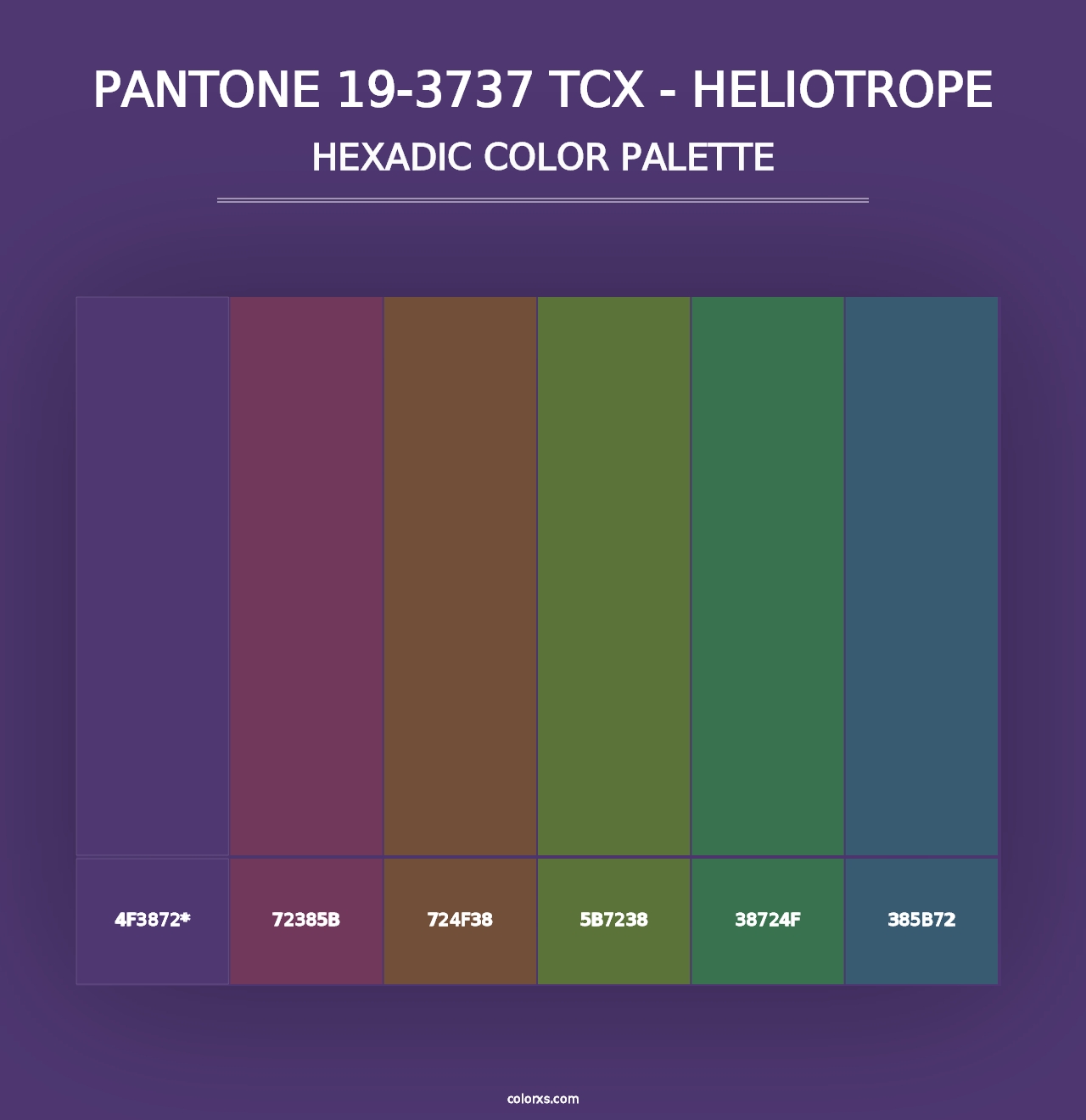 PANTONE 19-3737 TCX - Heliotrope - Hexadic Color Palette