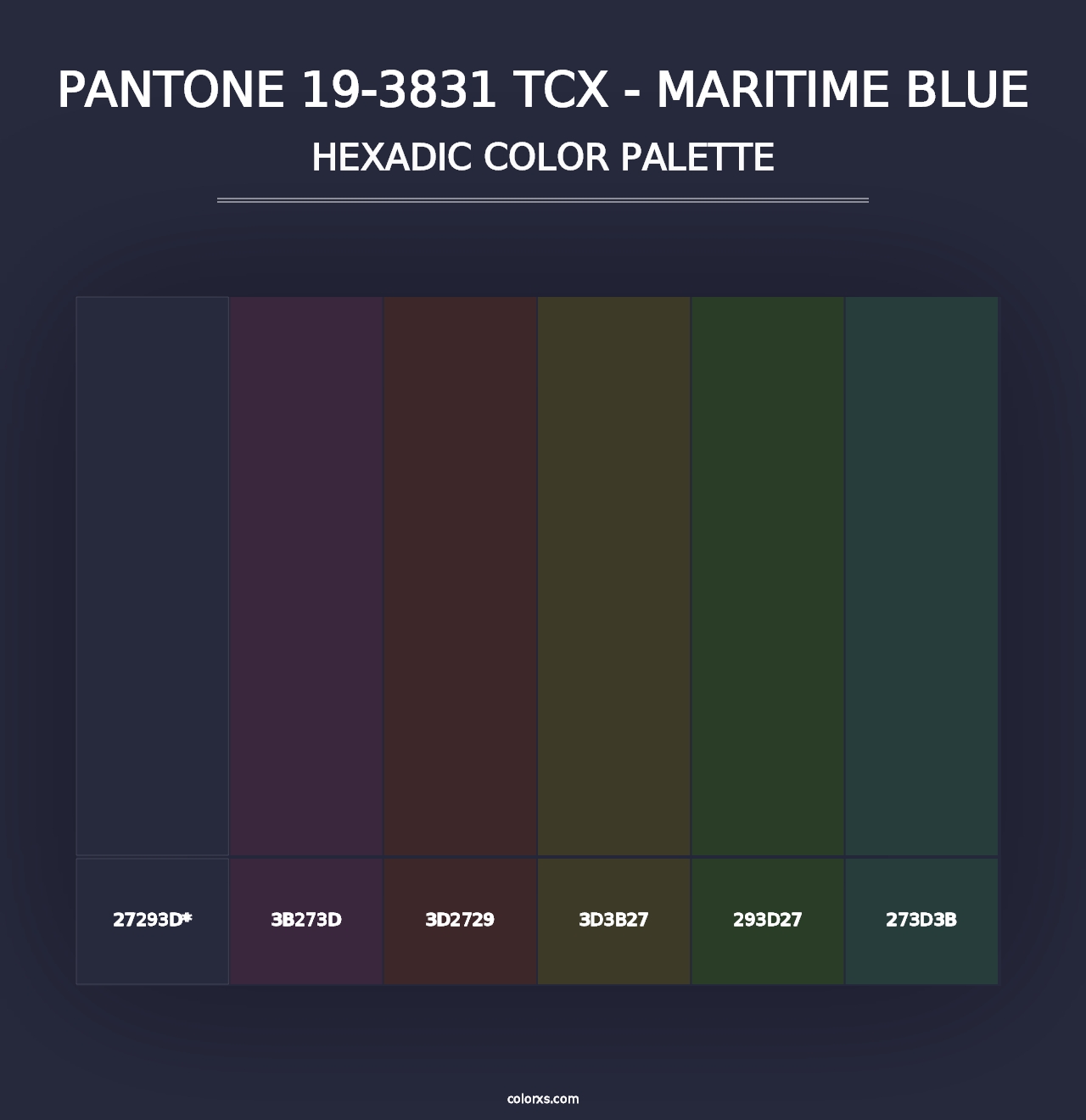 PANTONE 19-3831 TCX - Maritime Blue - Hexadic Color Palette