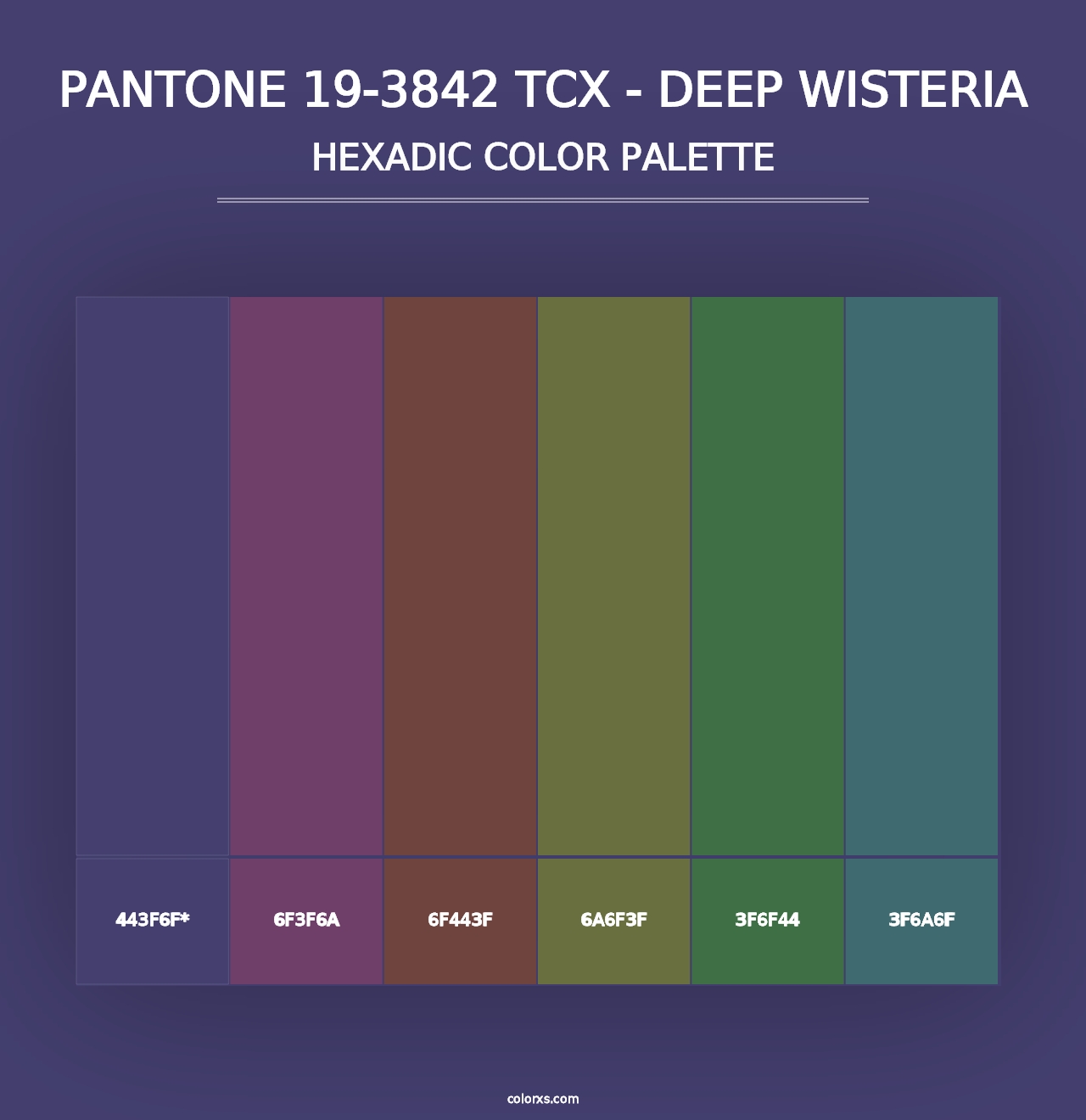 PANTONE 19-3842 TCX - Deep Wisteria - Hexadic Color Palette