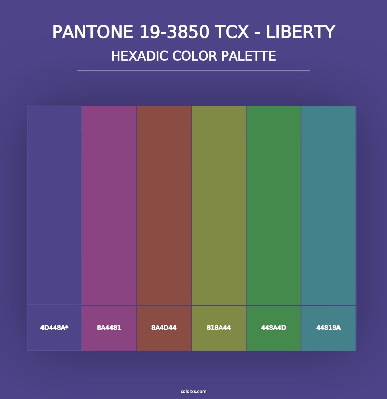 PANTONE 19-3850 TCX - Liberty - Hexadic Color Palette