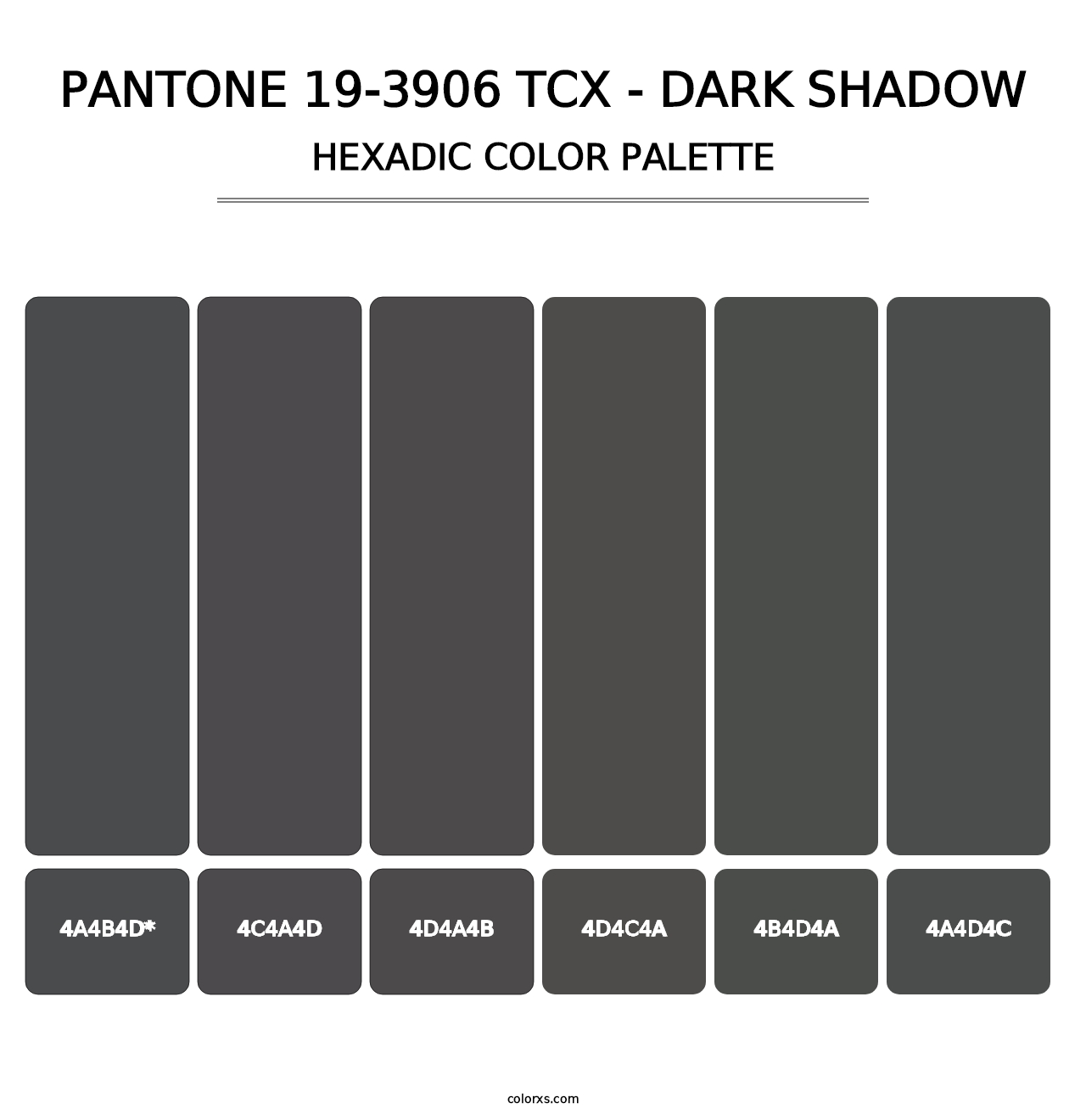 PANTONE 19-3906 TCX - Dark Shadow - Hexadic Color Palette