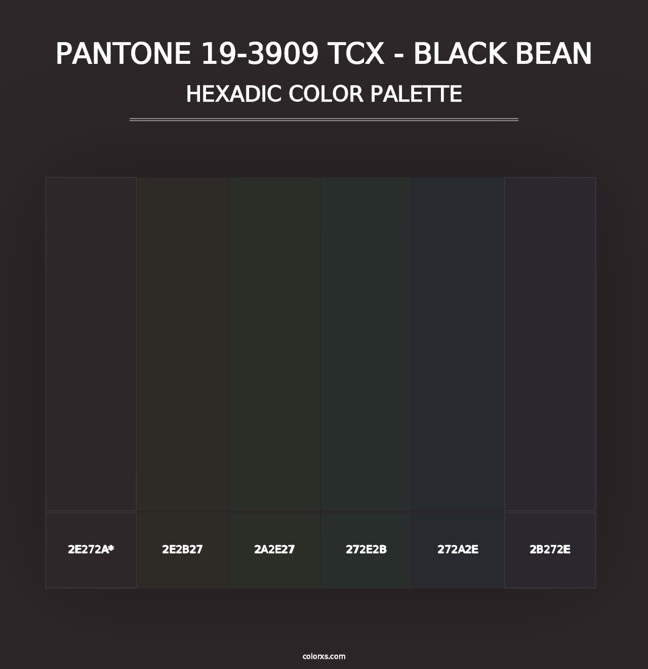 PANTONE 19-3909 TCX - Black Bean - Hexadic Color Palette