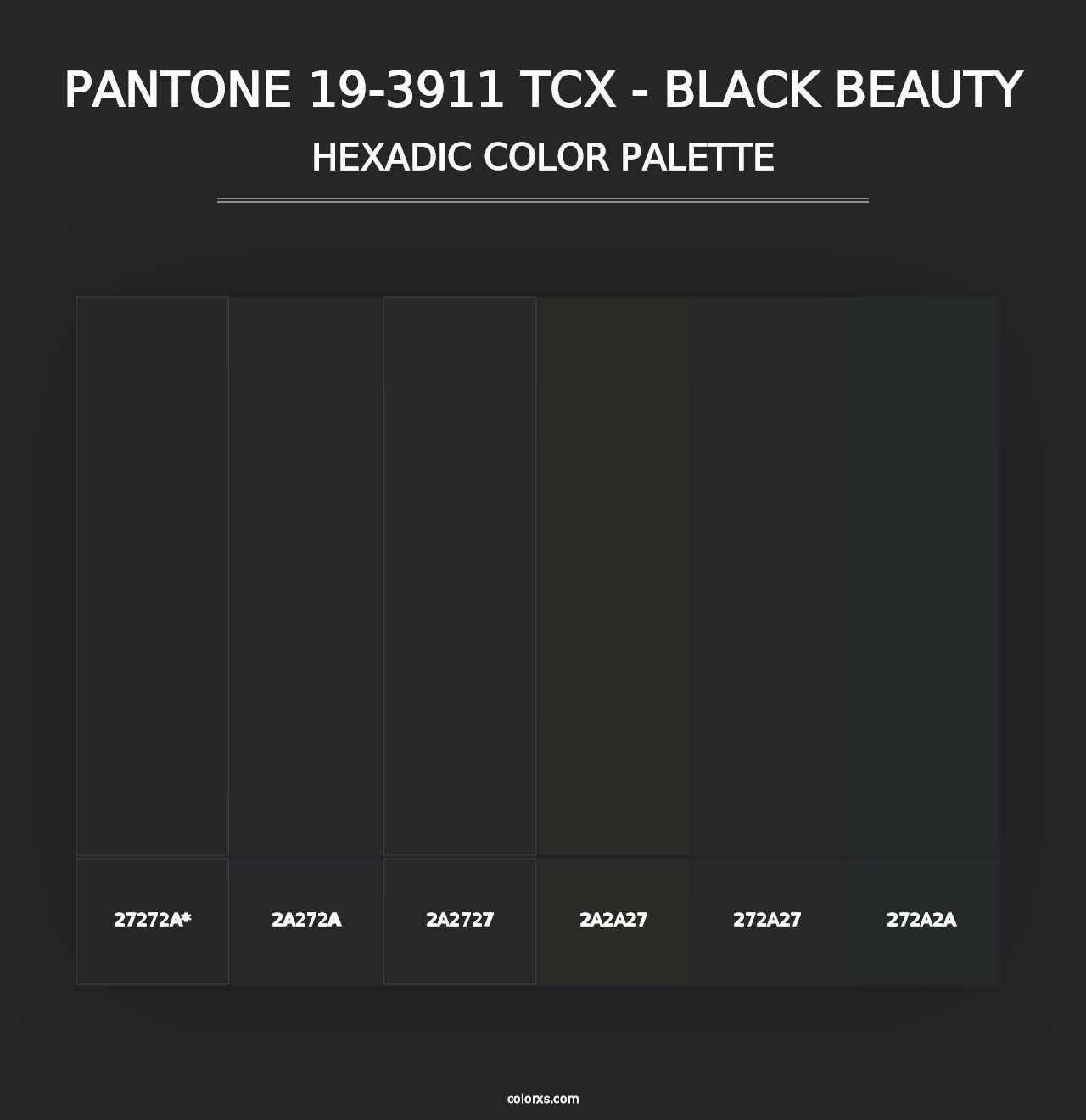 PANTONE 19-3911 TCX - Black Beauty - Hexadic Color Palette