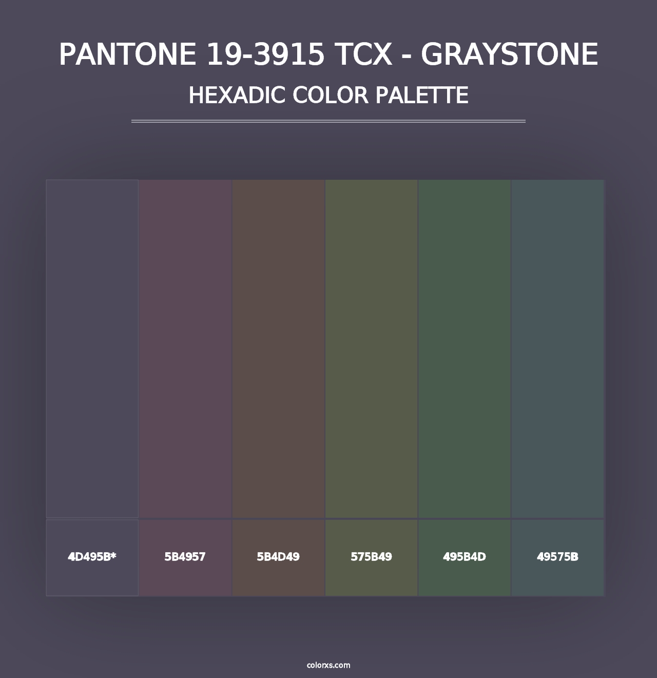 PANTONE 19-3915 TCX - Graystone - Hexadic Color Palette