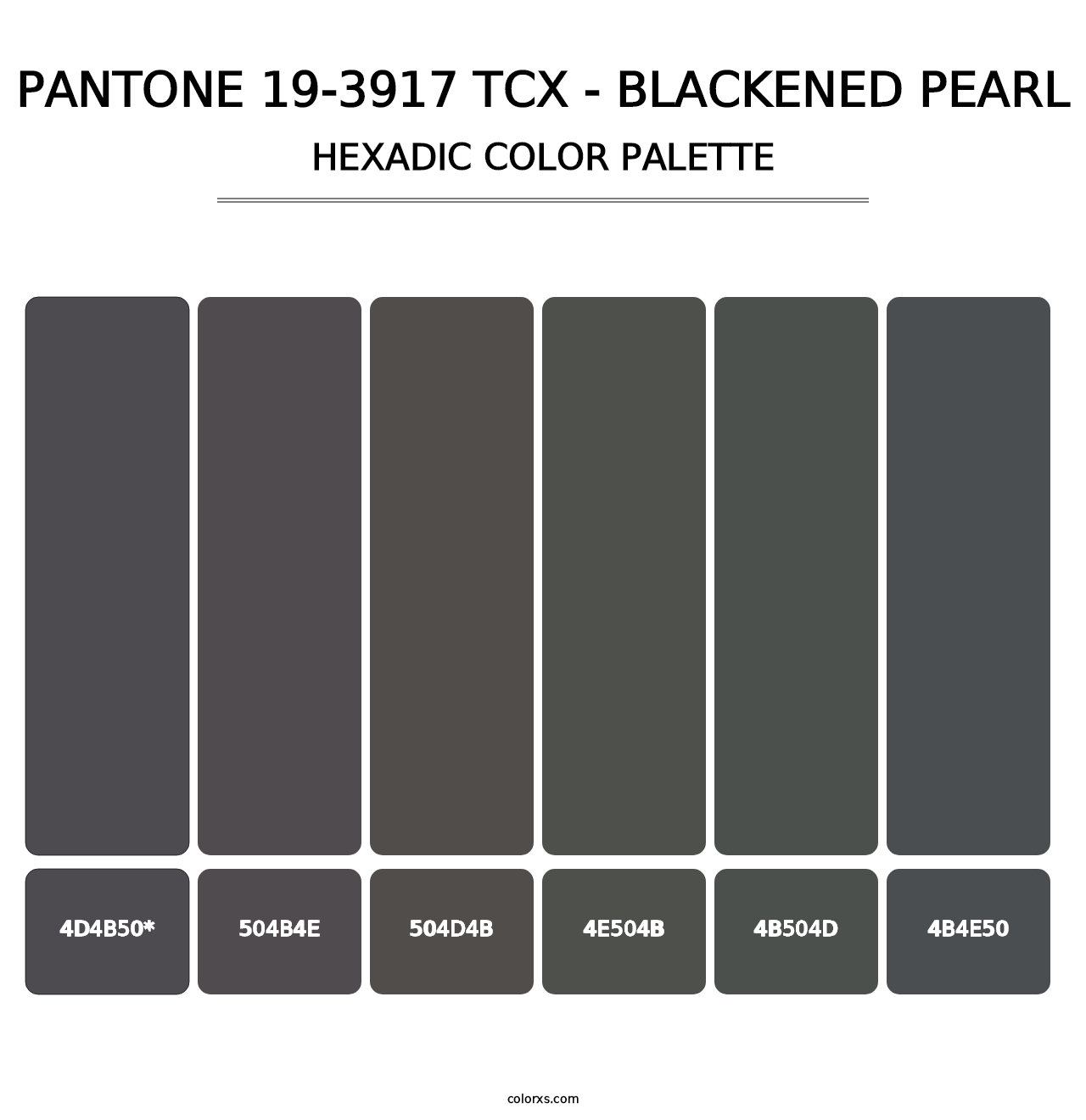 PANTONE 19-3917 TCX - Blackened Pearl - Hexadic Color Palette