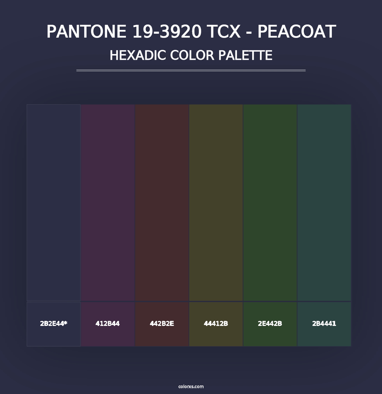 PANTONE 19-3920 TCX - Peacoat - Hexadic Color Palette