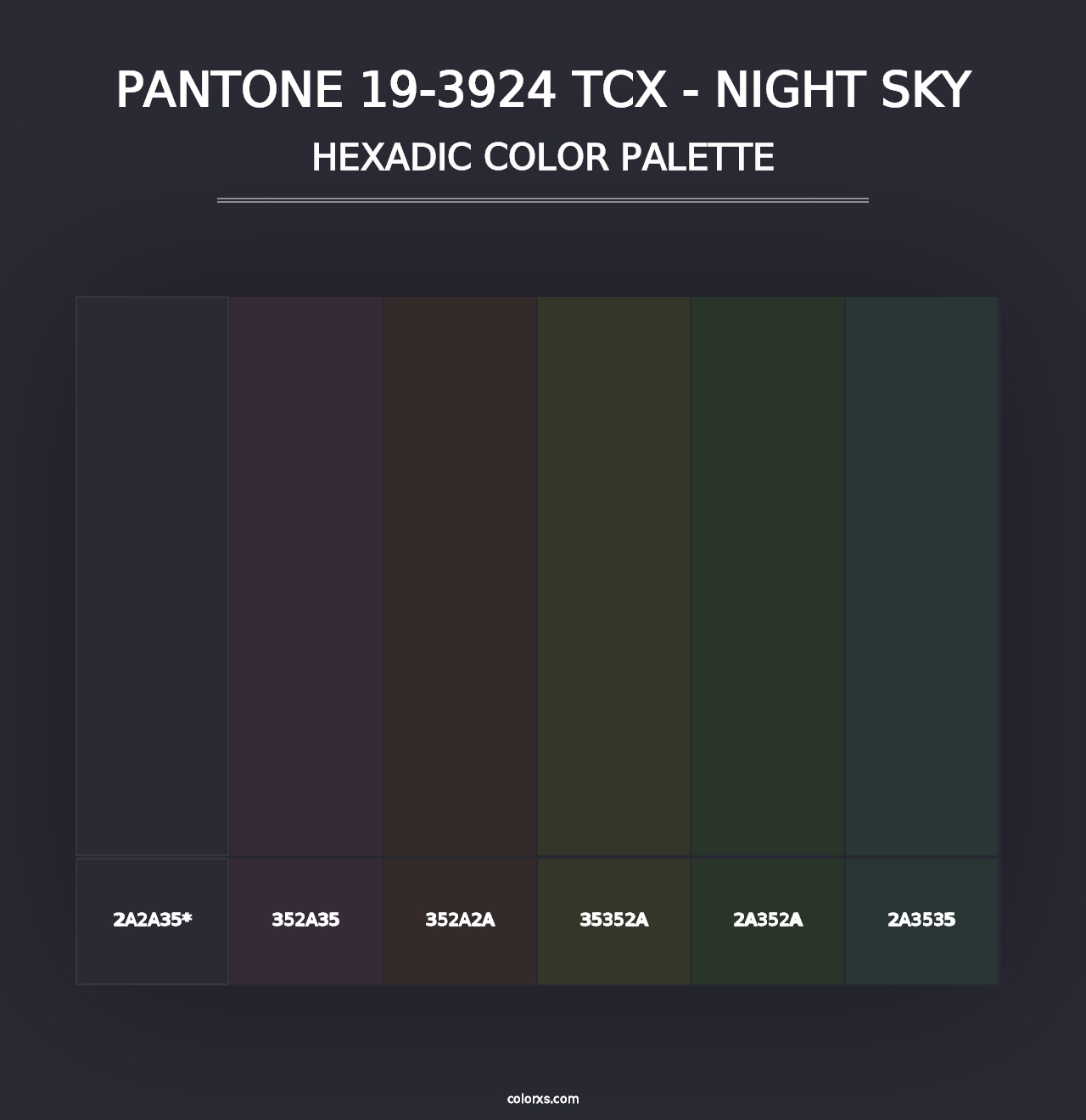 PANTONE 19-3924 TCX - Night Sky - Hexadic Color Palette