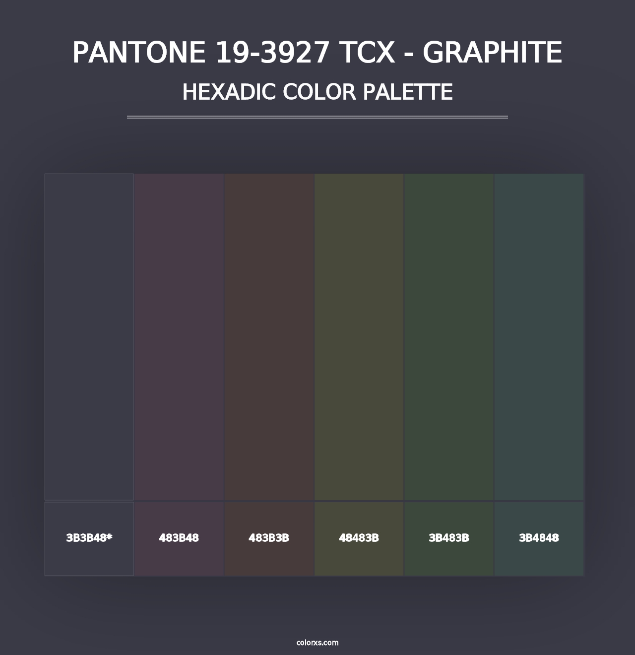 PANTONE 19-3927 TCX - Graphite - Hexadic Color Palette