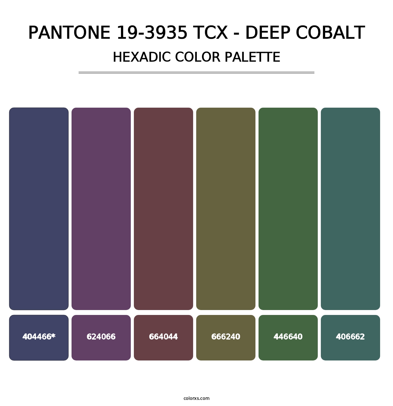 PANTONE 19-3935 TCX - Deep Cobalt - Hexadic Color Palette