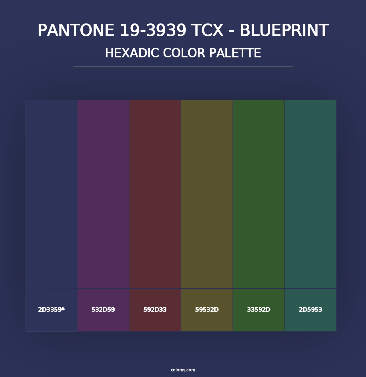 PANTONE 19-3939 TCX - Blueprint - Hexadic Color Palette