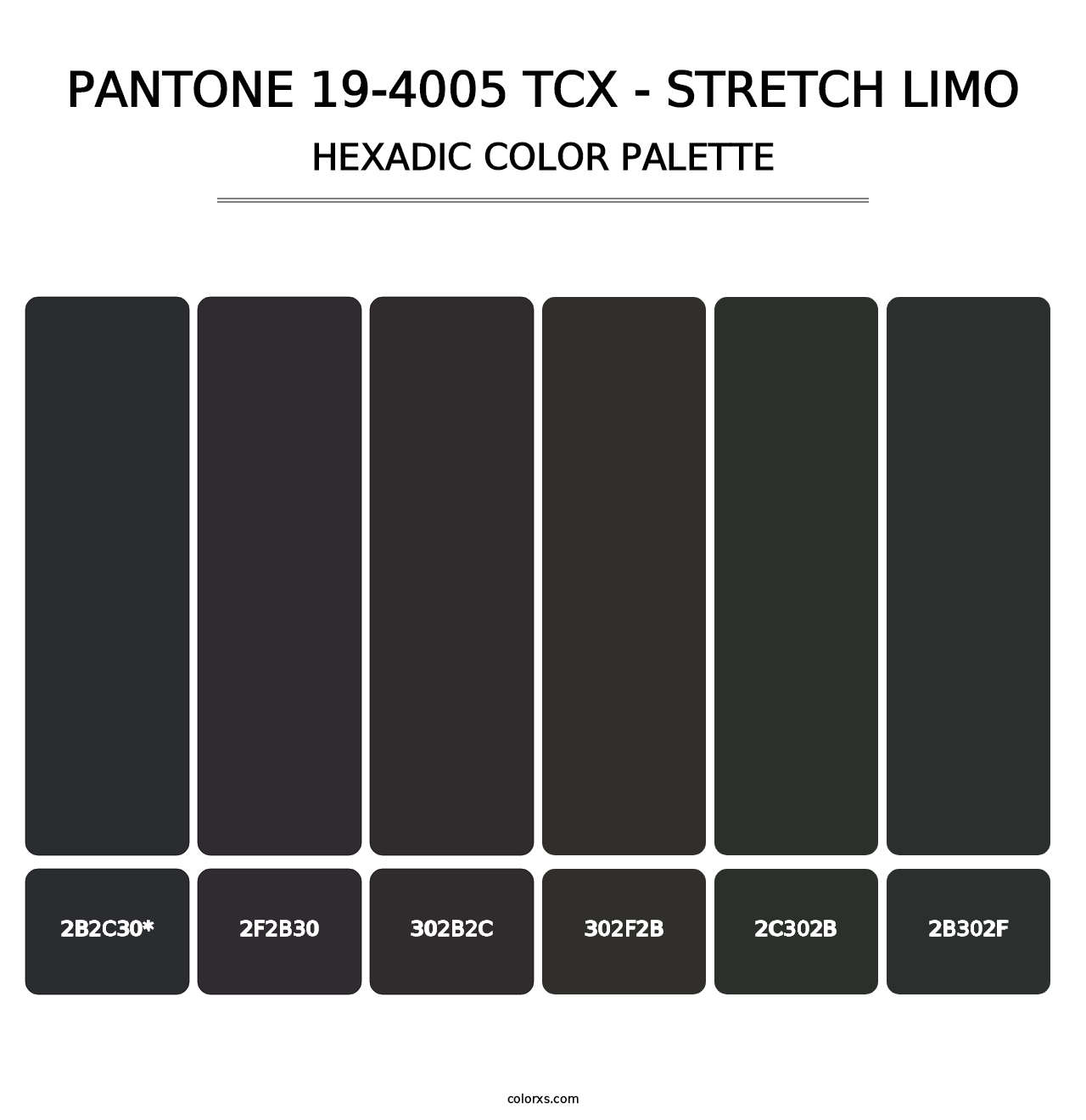 PANTONE 19-4005 TCX - Stretch Limo - Hexadic Color Palette