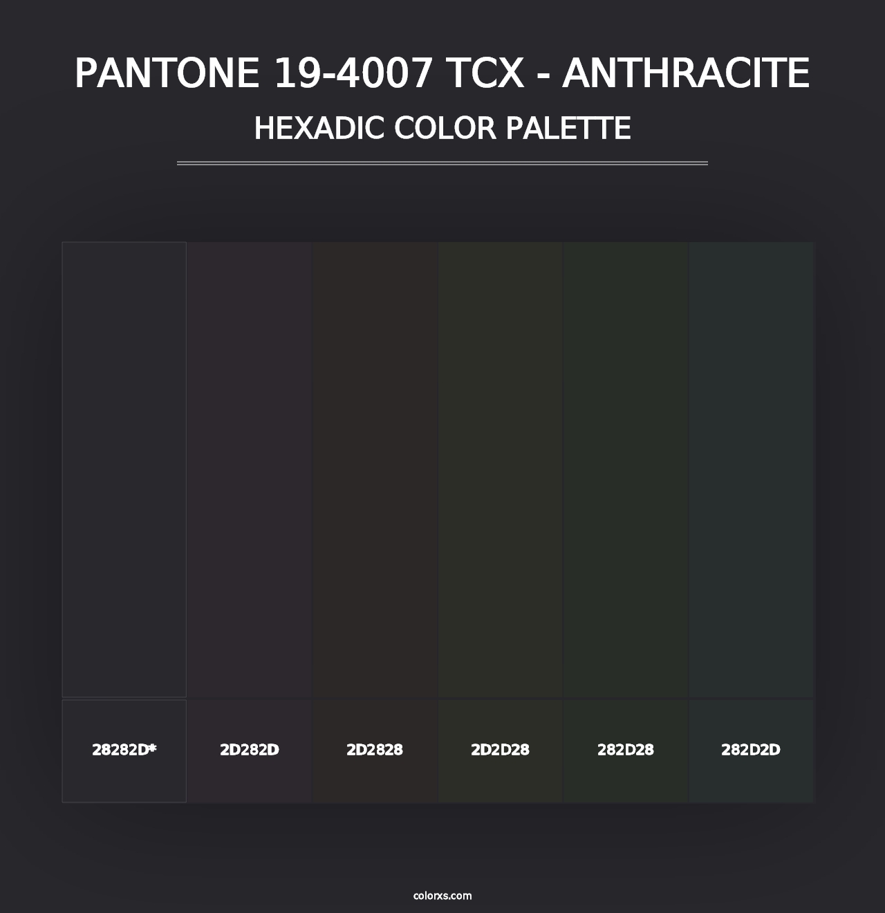 PANTONE 19-4007 TCX - Anthracite - Hexadic Color Palette