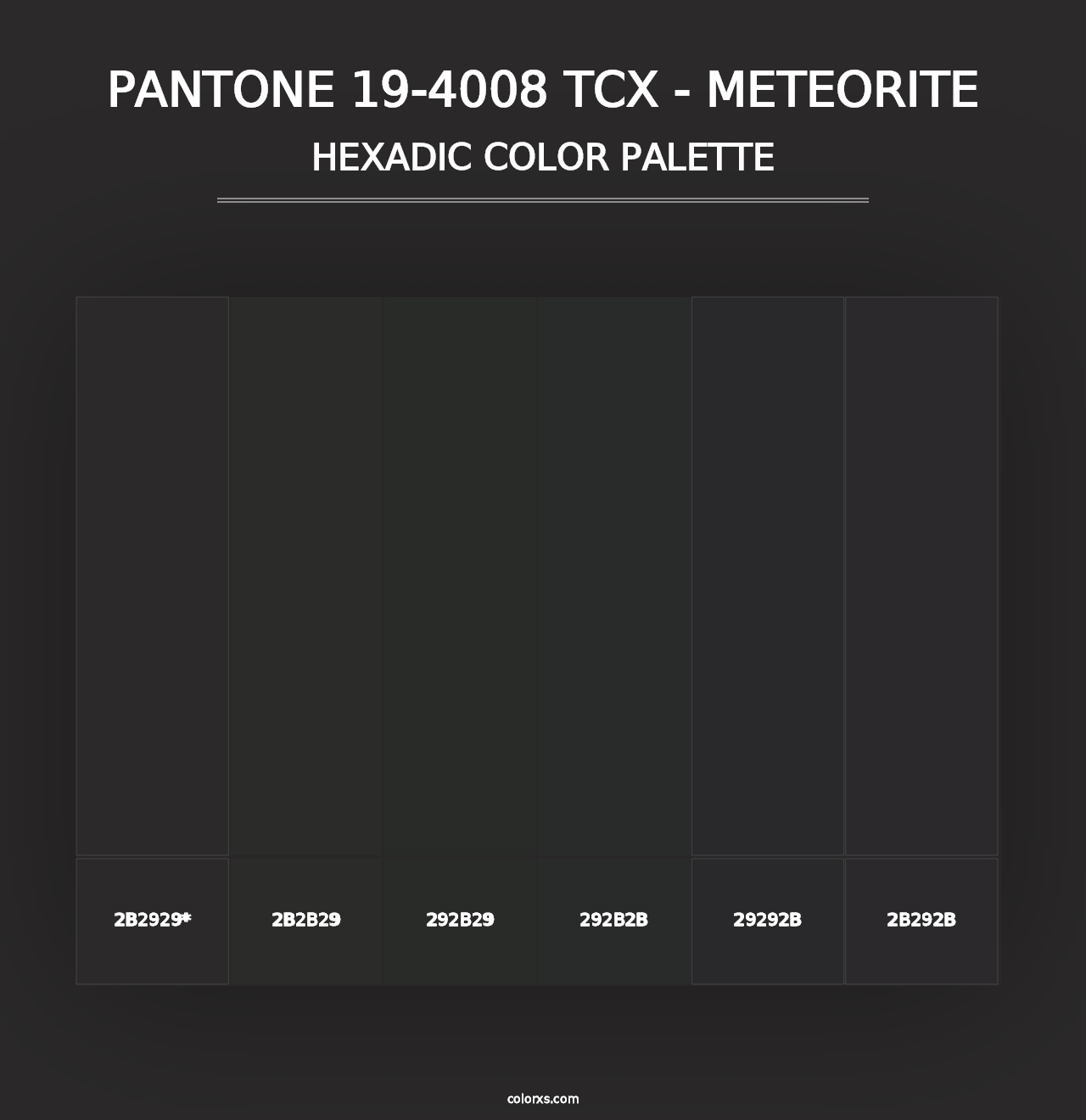 PANTONE 19-4008 TCX - Meteorite - Hexadic Color Palette