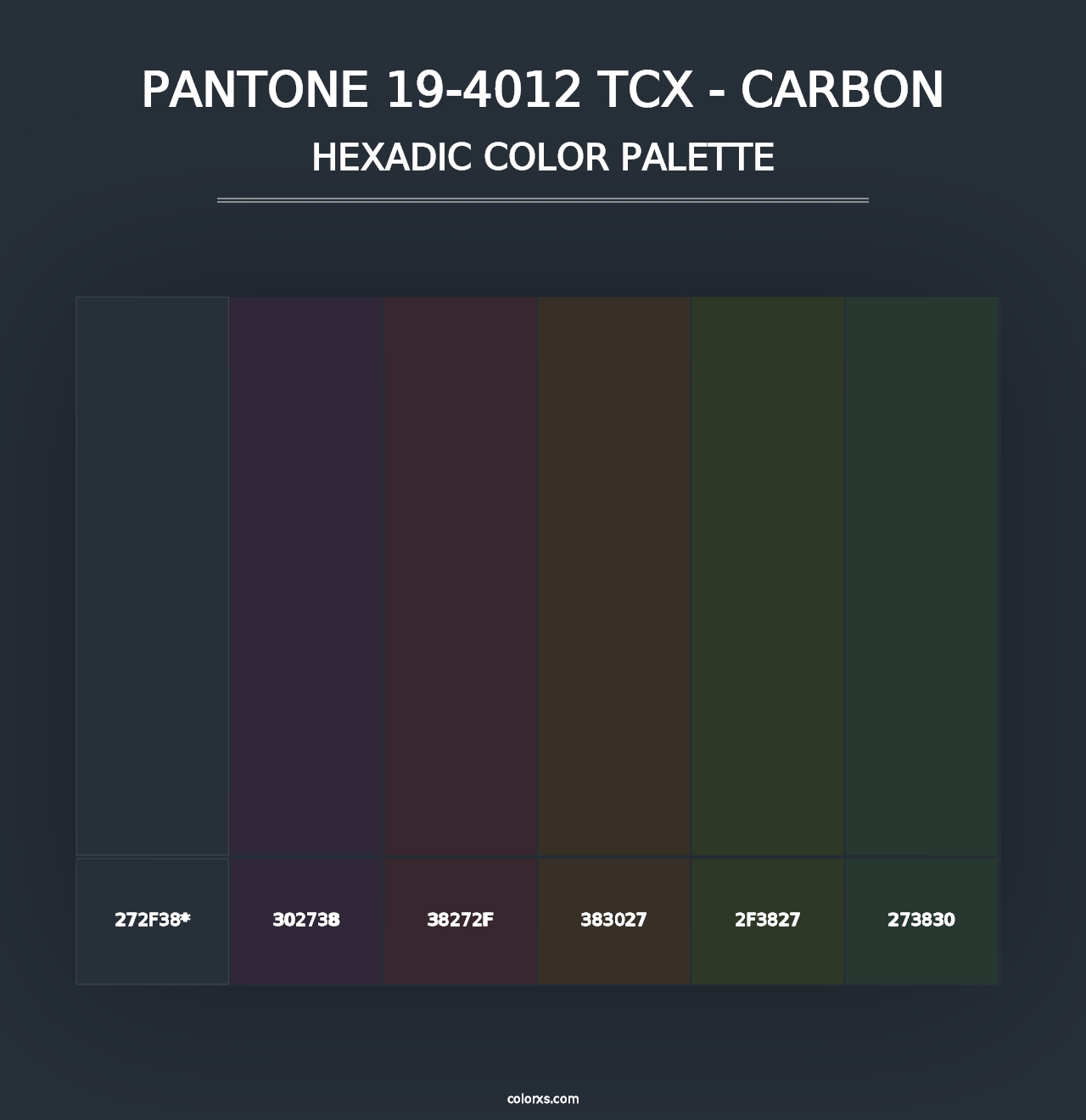 PANTONE 19-4012 TCX - Carbon - Hexadic Color Palette