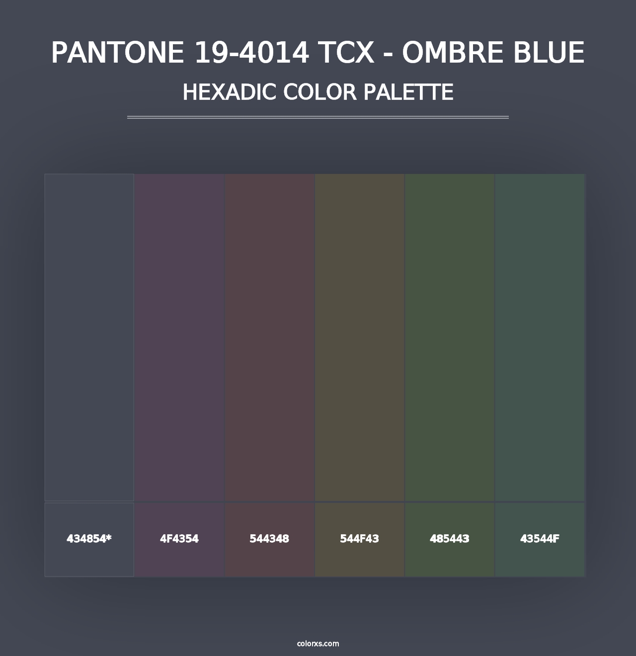 PANTONE 19-4014 TCX - Ombre Blue - Hexadic Color Palette