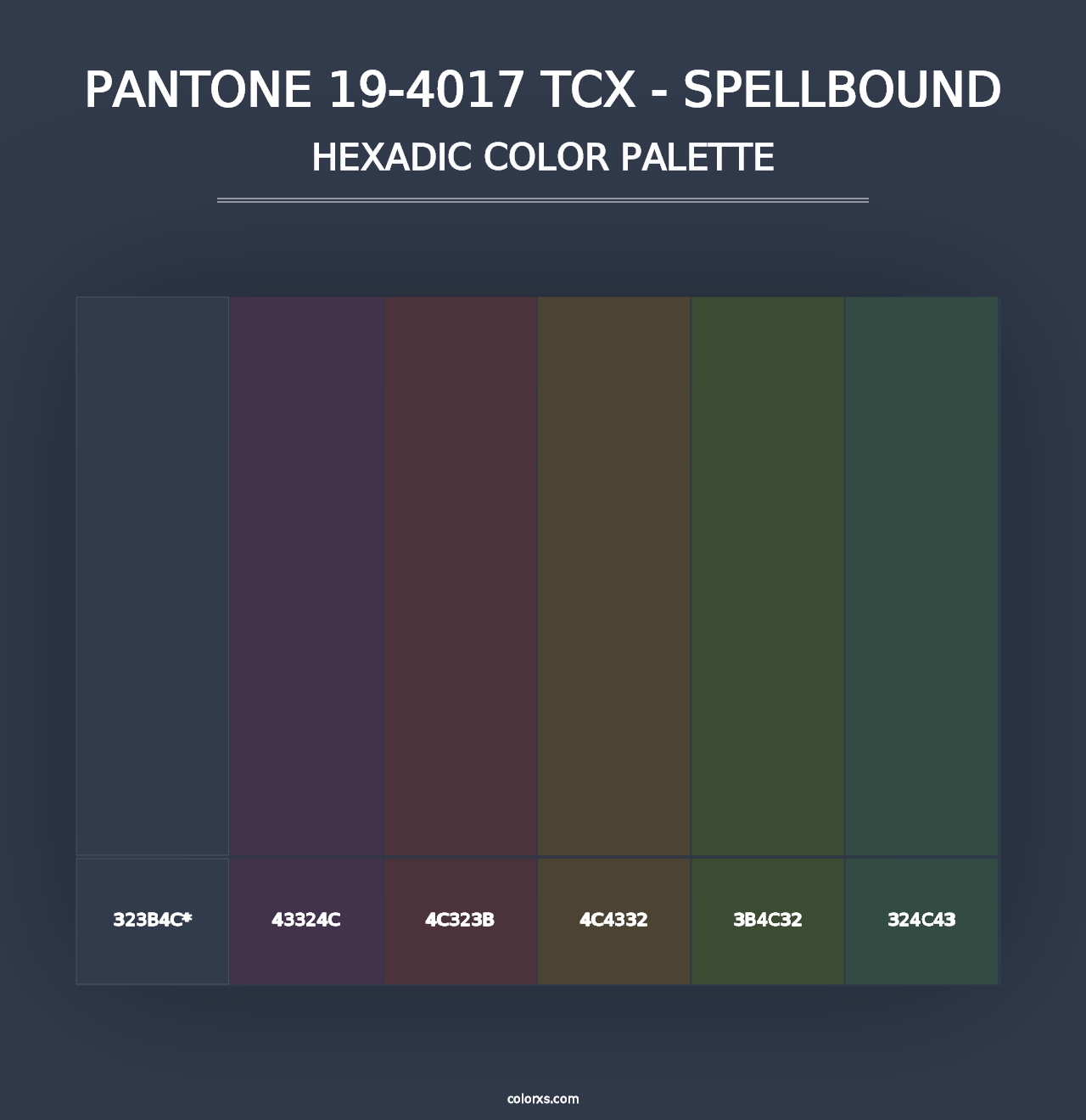 PANTONE 19-4017 TCX - Spellbound - Hexadic Color Palette