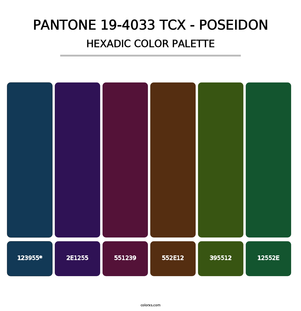 PANTONE 19-4033 TCX - Poseidon - Hexadic Color Palette