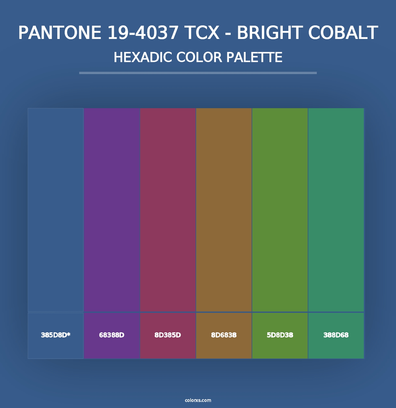 PANTONE 19-4037 TCX - Bright Cobalt - Hexadic Color Palette