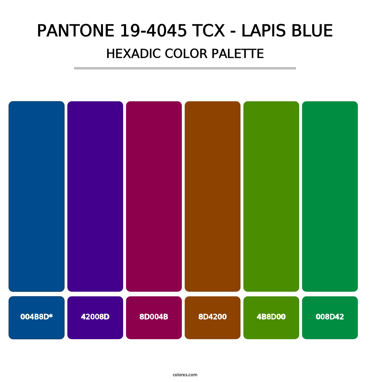 PANTONE 19-4045 TCX - Lapis Blue - Hexadic Color Palette