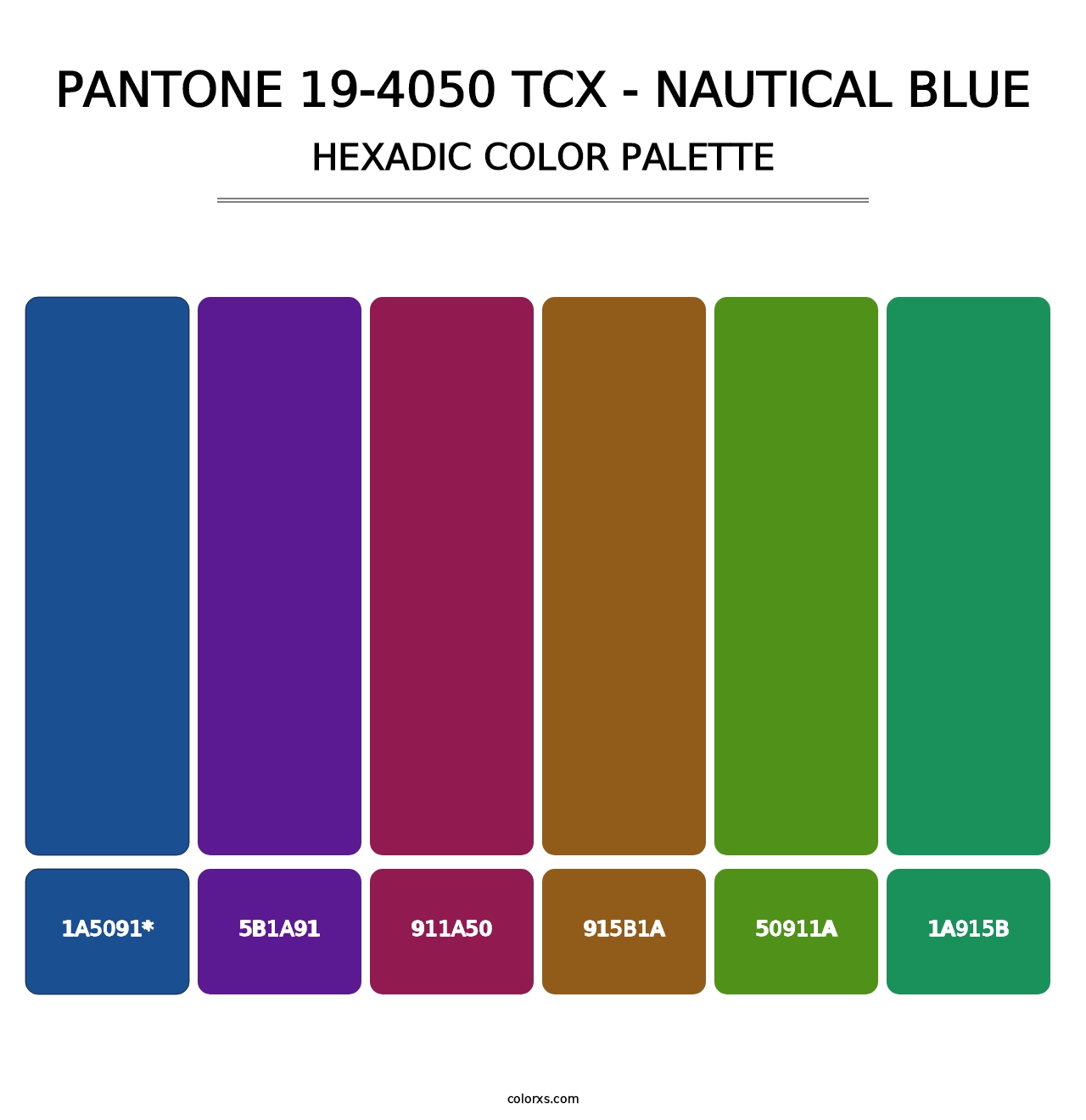 PANTONE 19-4050 TCX - Nautical Blue - Hexadic Color Palette