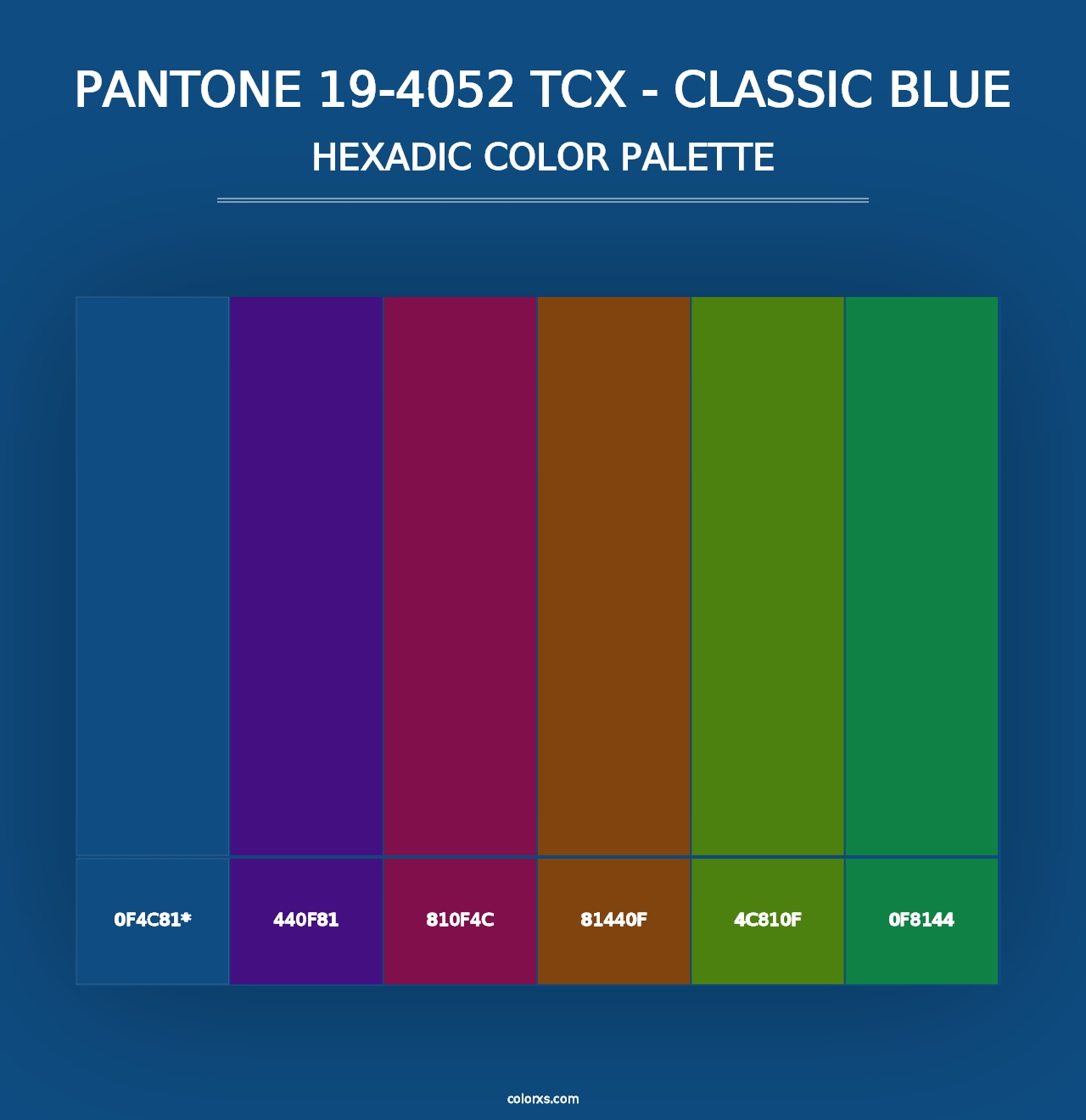 PANTONE 19-4052 TCX - Classic Blue - Hexadic Color Palette