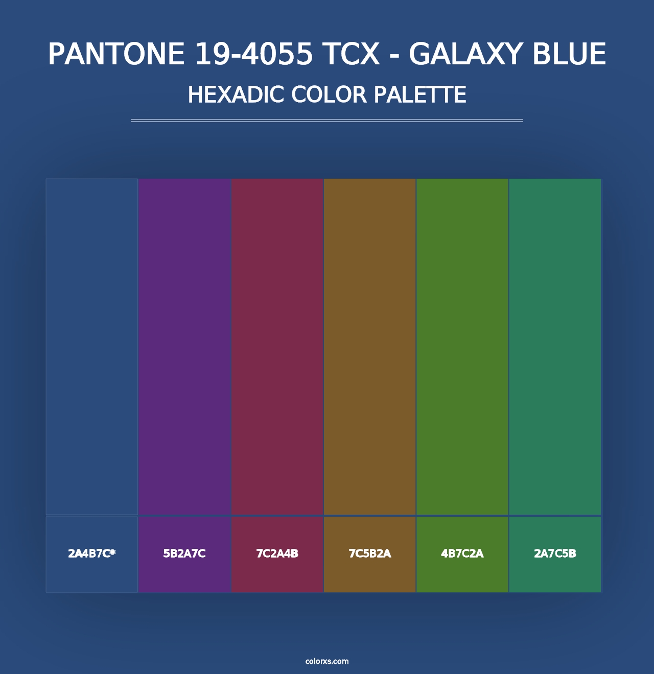 PANTONE 19-4055 TCX - Galaxy Blue - Hexadic Color Palette