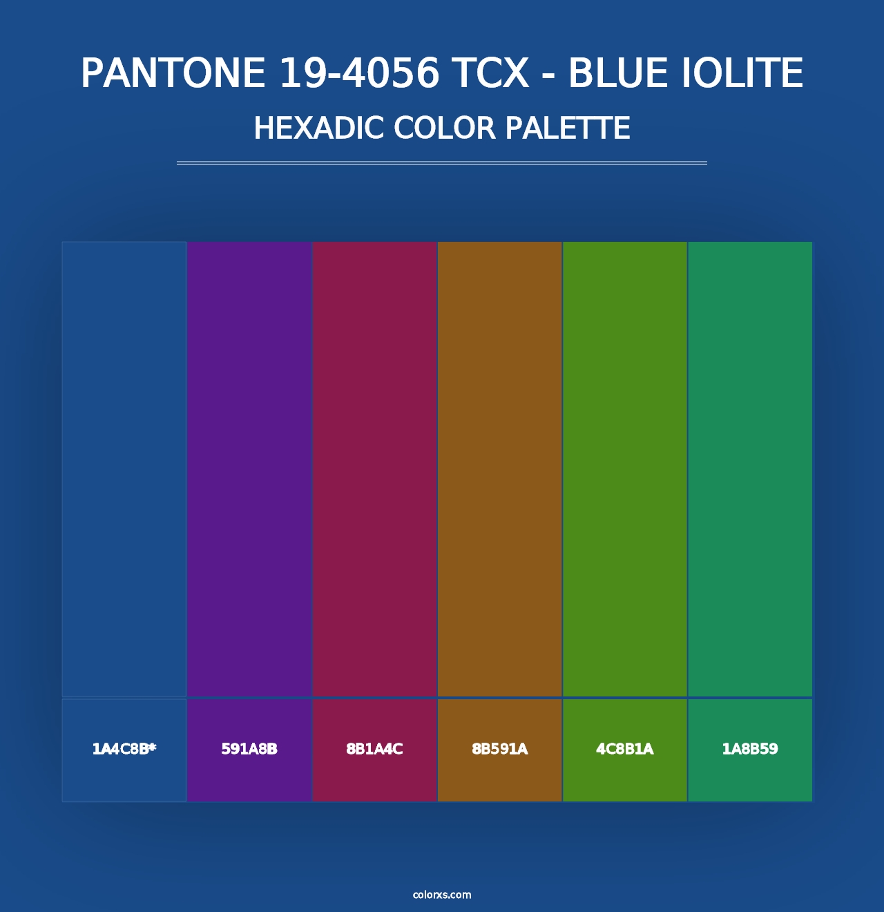 PANTONE 19-4056 TCX - Blue Iolite - Hexadic Color Palette