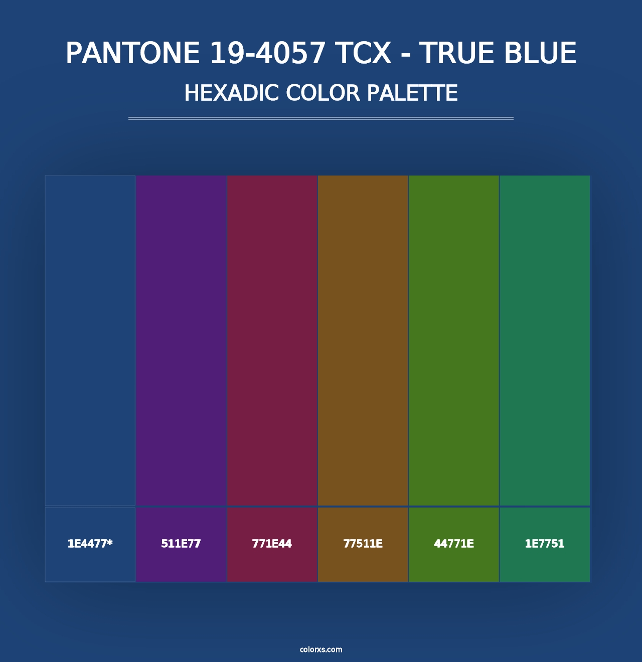 PANTONE 19-4057 TCX - True Blue - Hexadic Color Palette