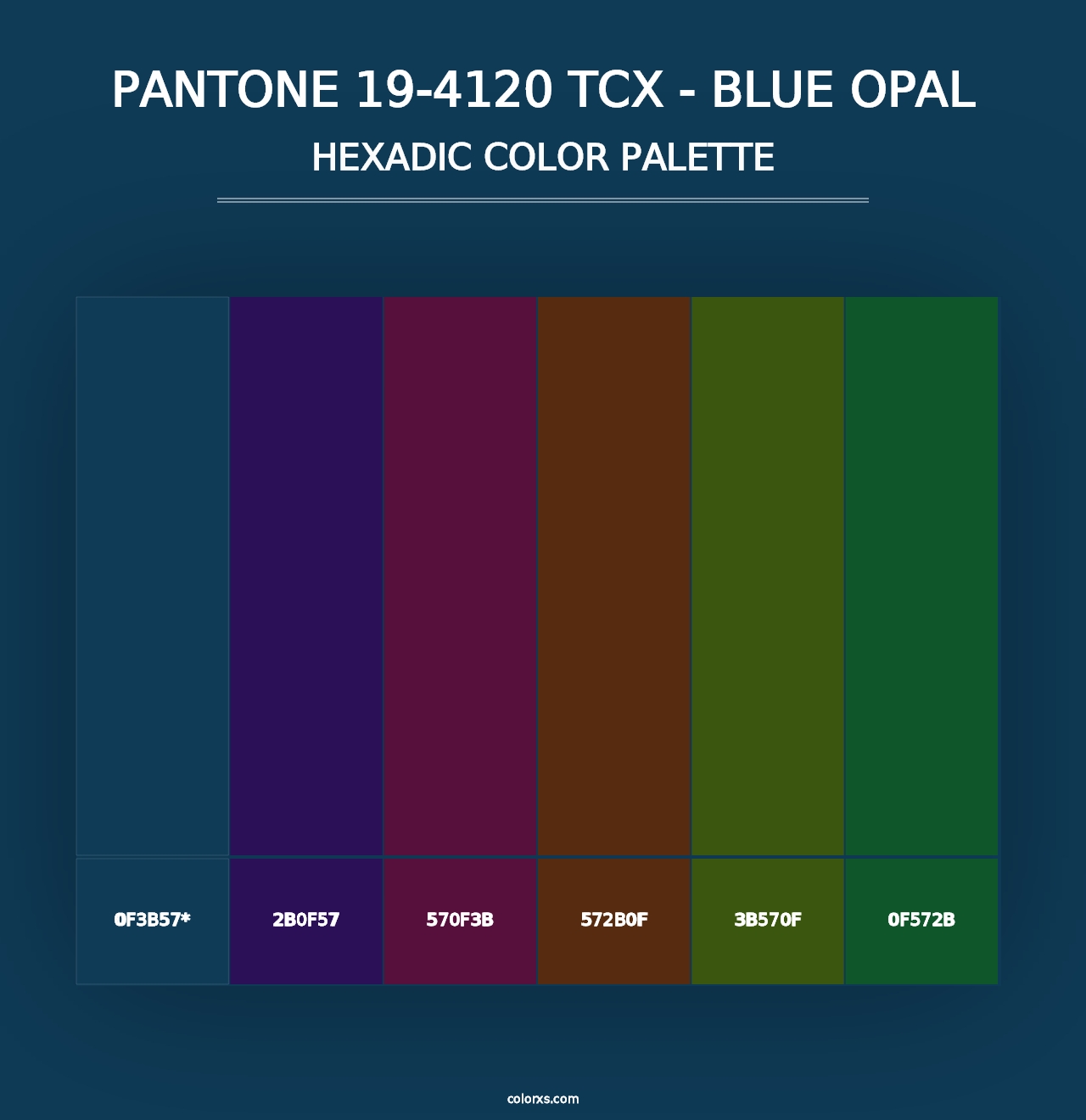 PANTONE 19-4120 TCX - Blue Opal - Hexadic Color Palette