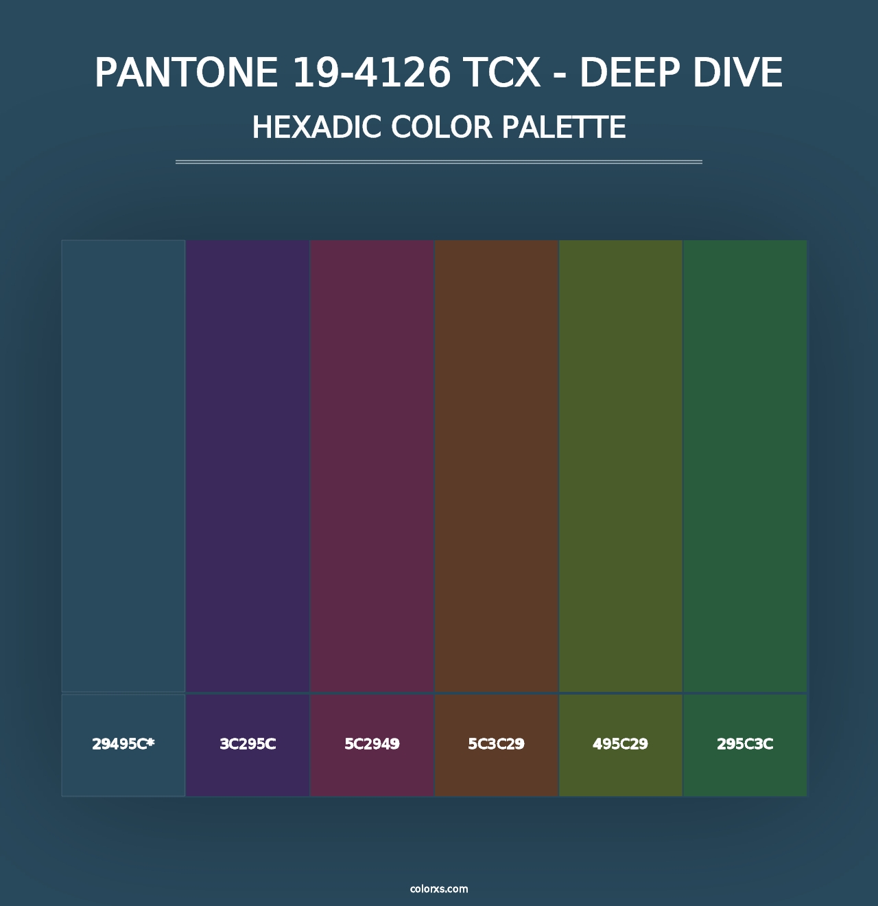 PANTONE 19-4126 TCX - Deep Dive - Hexadic Color Palette