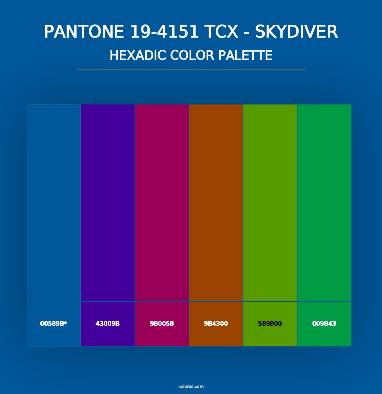 PANTONE 19-4151 TCX - Skydiver - Hexadic Color Palette