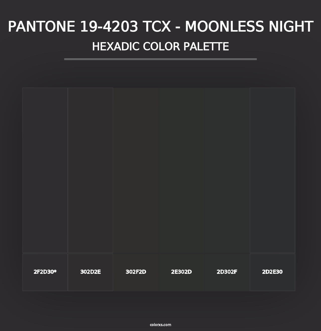 PANTONE 19-4203 TCX - Moonless Night - Hexadic Color Palette