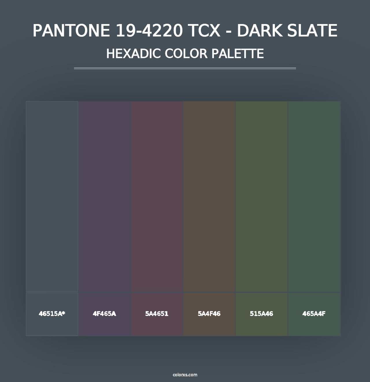 PANTONE 19-4220 TCX - Dark Slate - Hexadic Color Palette