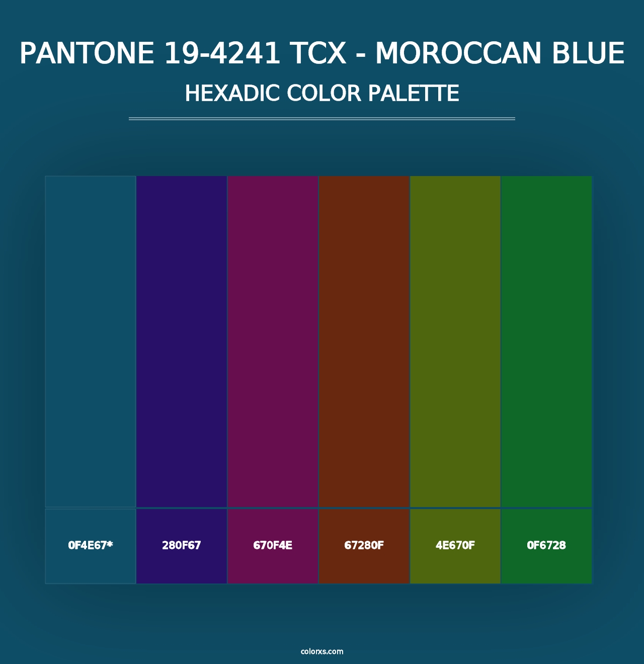 PANTONE 19-4241 TCX - Moroccan Blue - Hexadic Color Palette