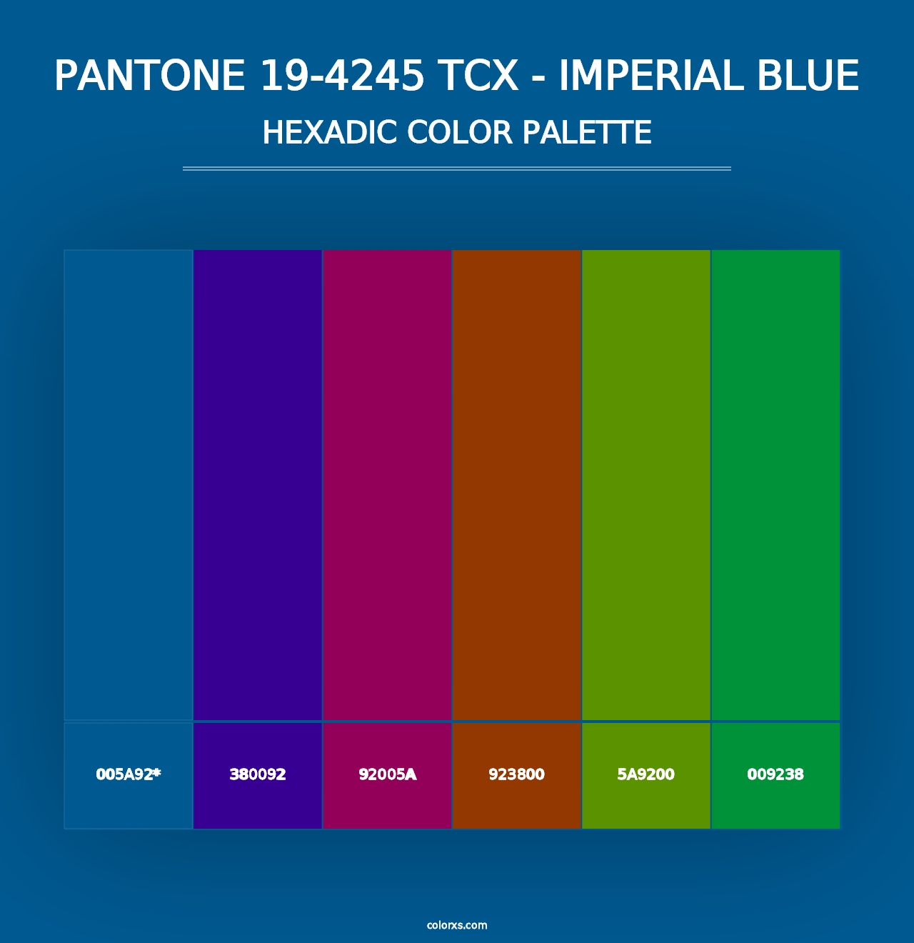 PANTONE 19-4245 TCX - Imperial Blue - Hexadic Color Palette