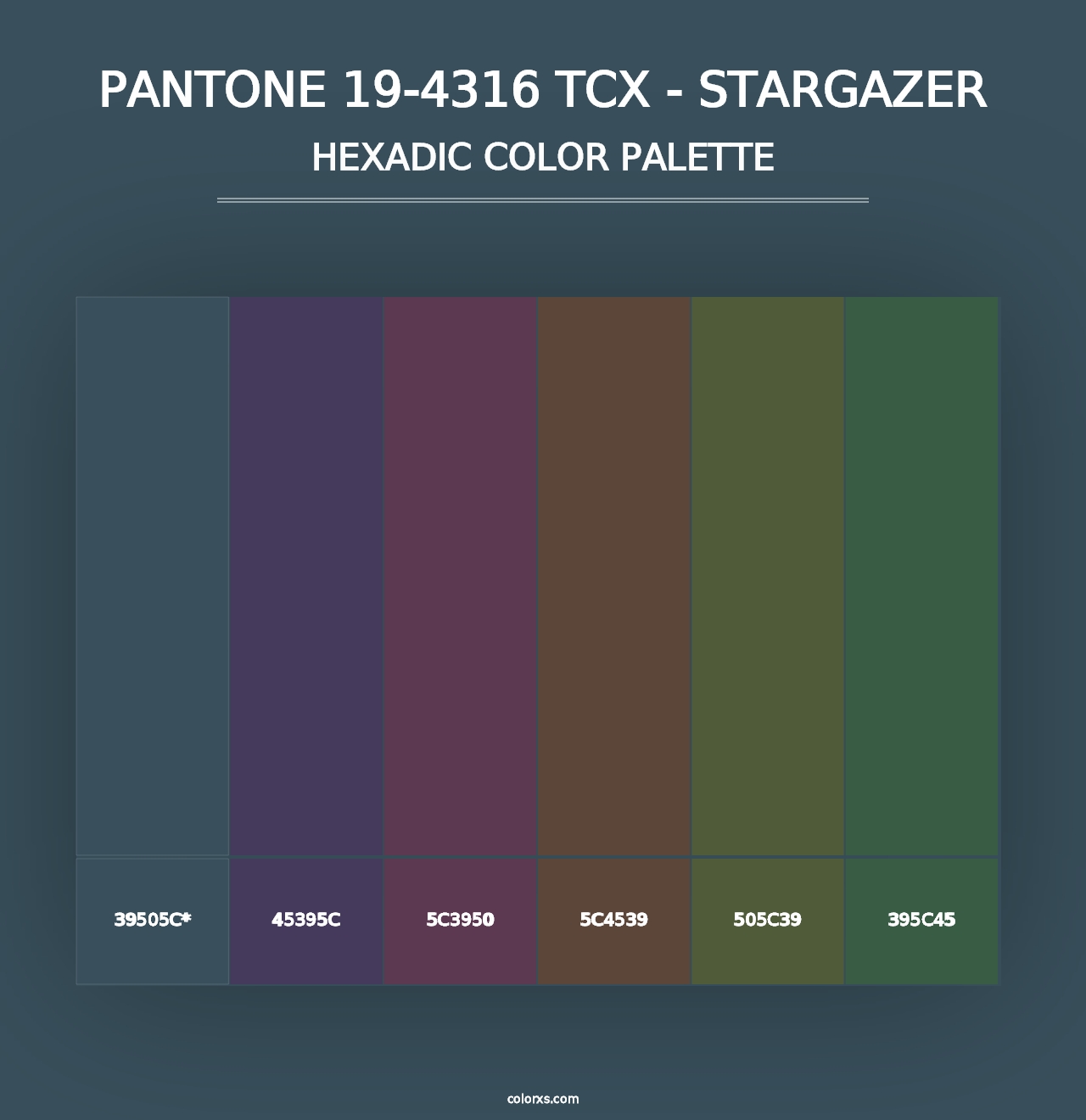 PANTONE 19-4316 TCX - Stargazer - Hexadic Color Palette