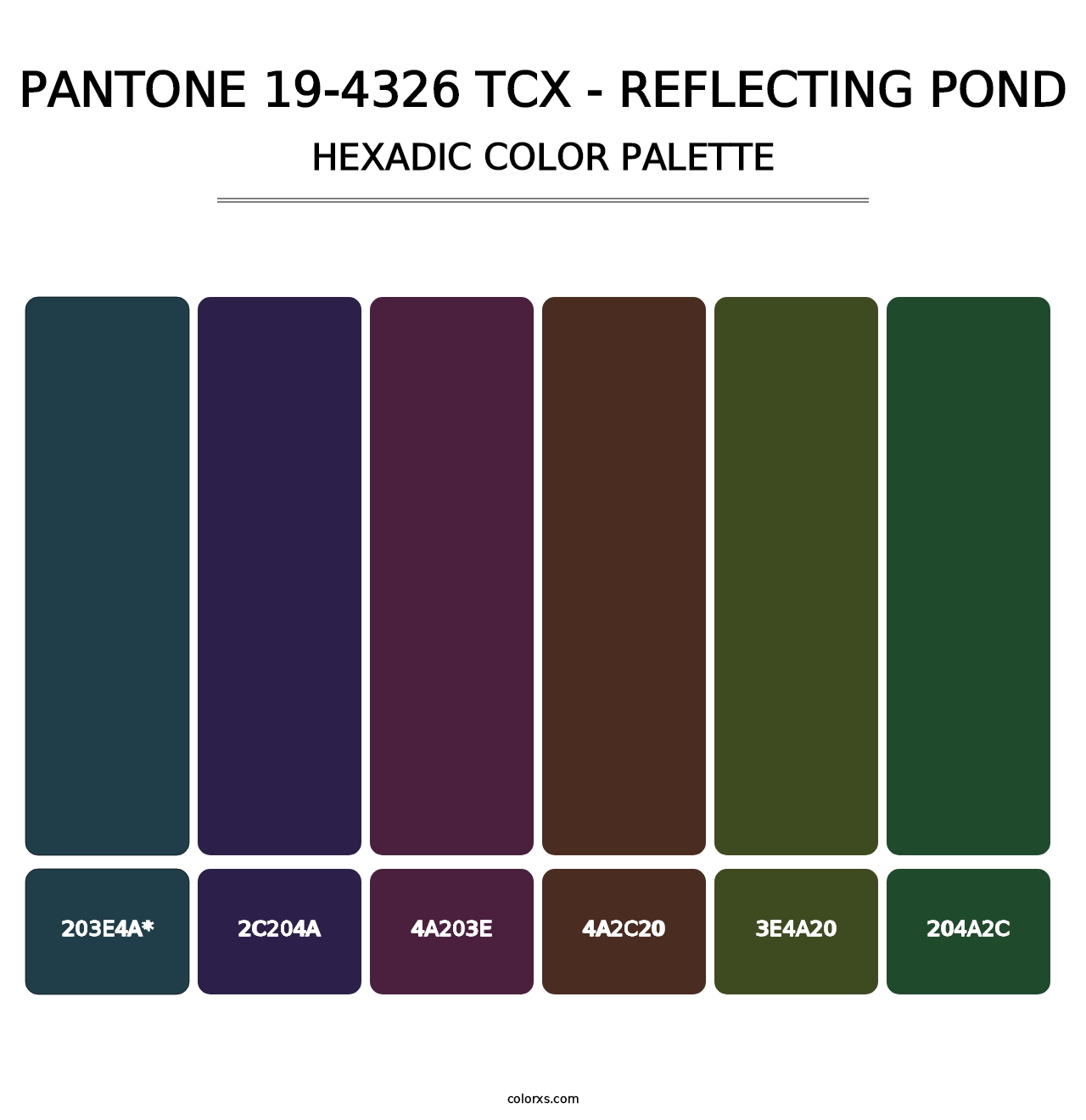 PANTONE 19-4326 TCX - Reflecting Pond - Hexadic Color Palette