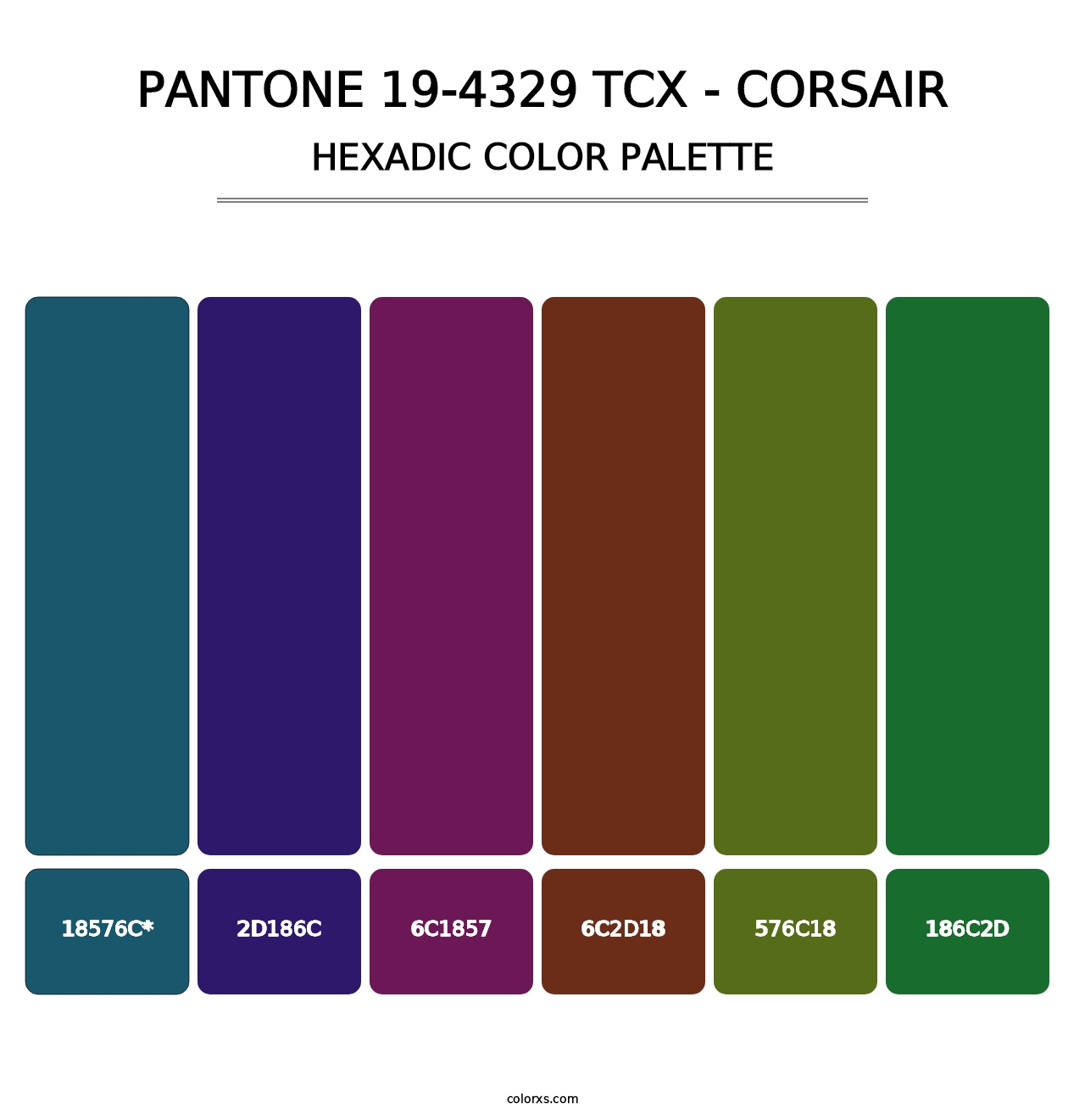 PANTONE 19-4329 TCX - Corsair - Hexadic Color Palette