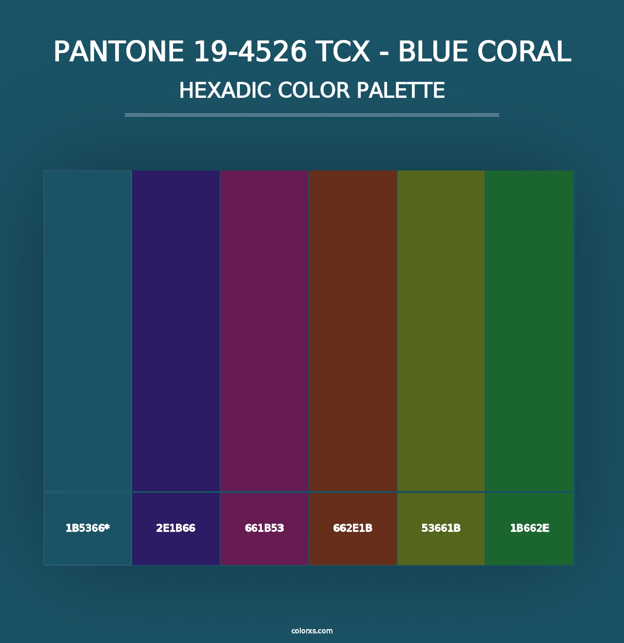 PANTONE 19-4526 TCX - Blue Coral - Hexadic Color Palette