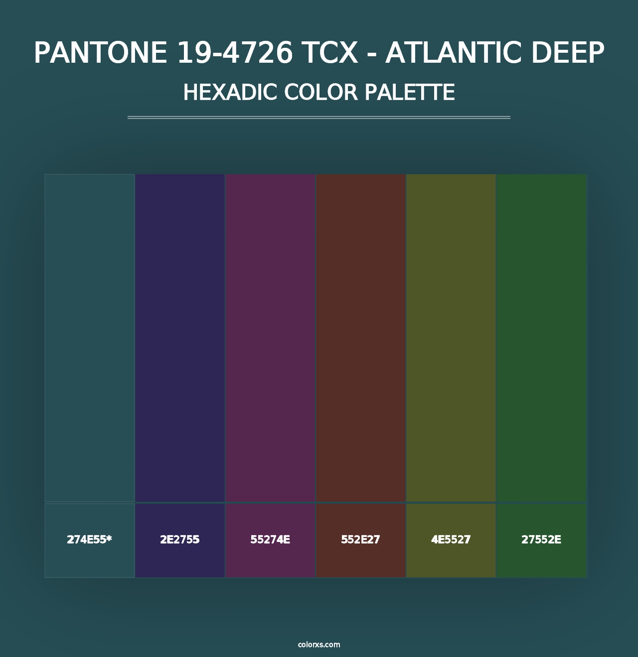 PANTONE 19-4726 TCX - Atlantic Deep - Hexadic Color Palette