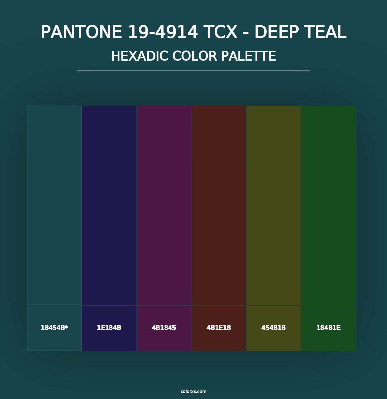 PANTONE 19-4914 TCX - Deep Teal - Hexadic Color Palette