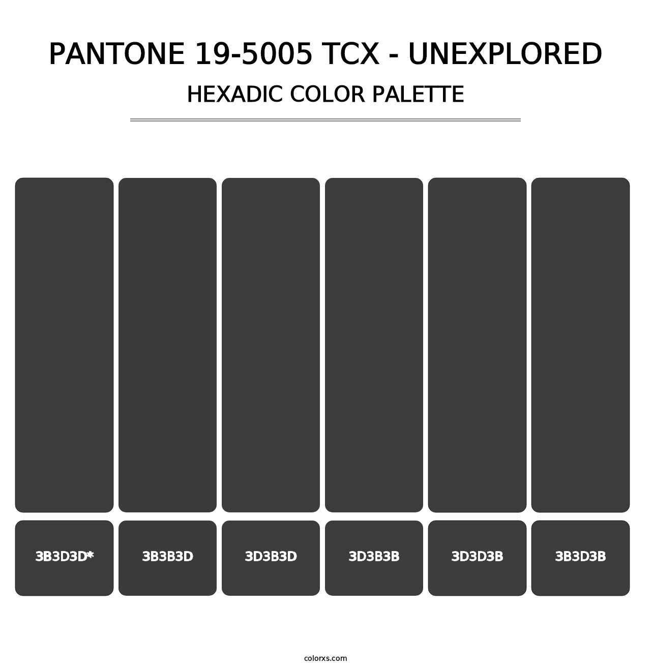 PANTONE 19-5005 TCX - Unexplored - Hexadic Color Palette