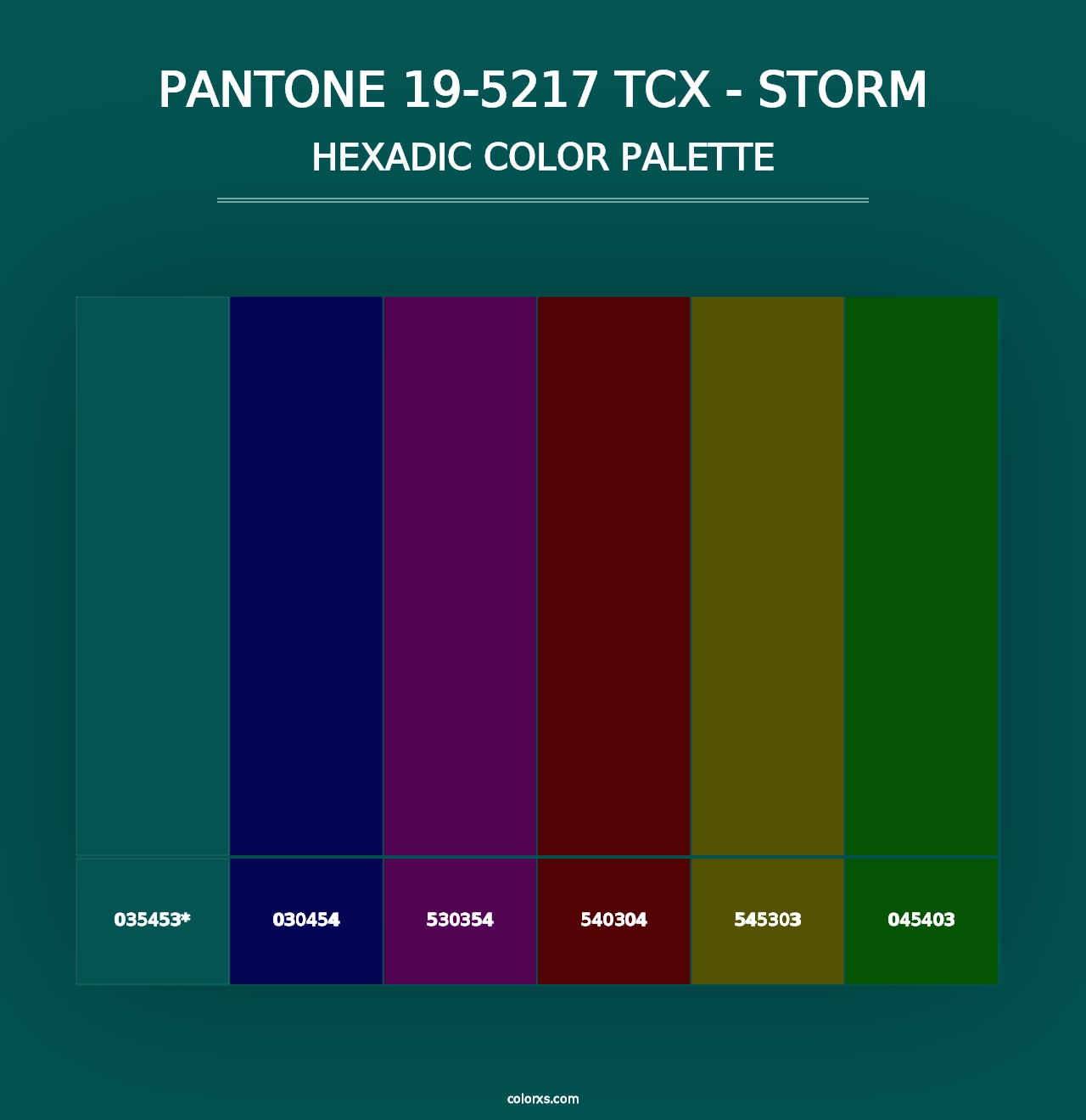 PANTONE 19-5217 TCX - Storm - Hexadic Color Palette